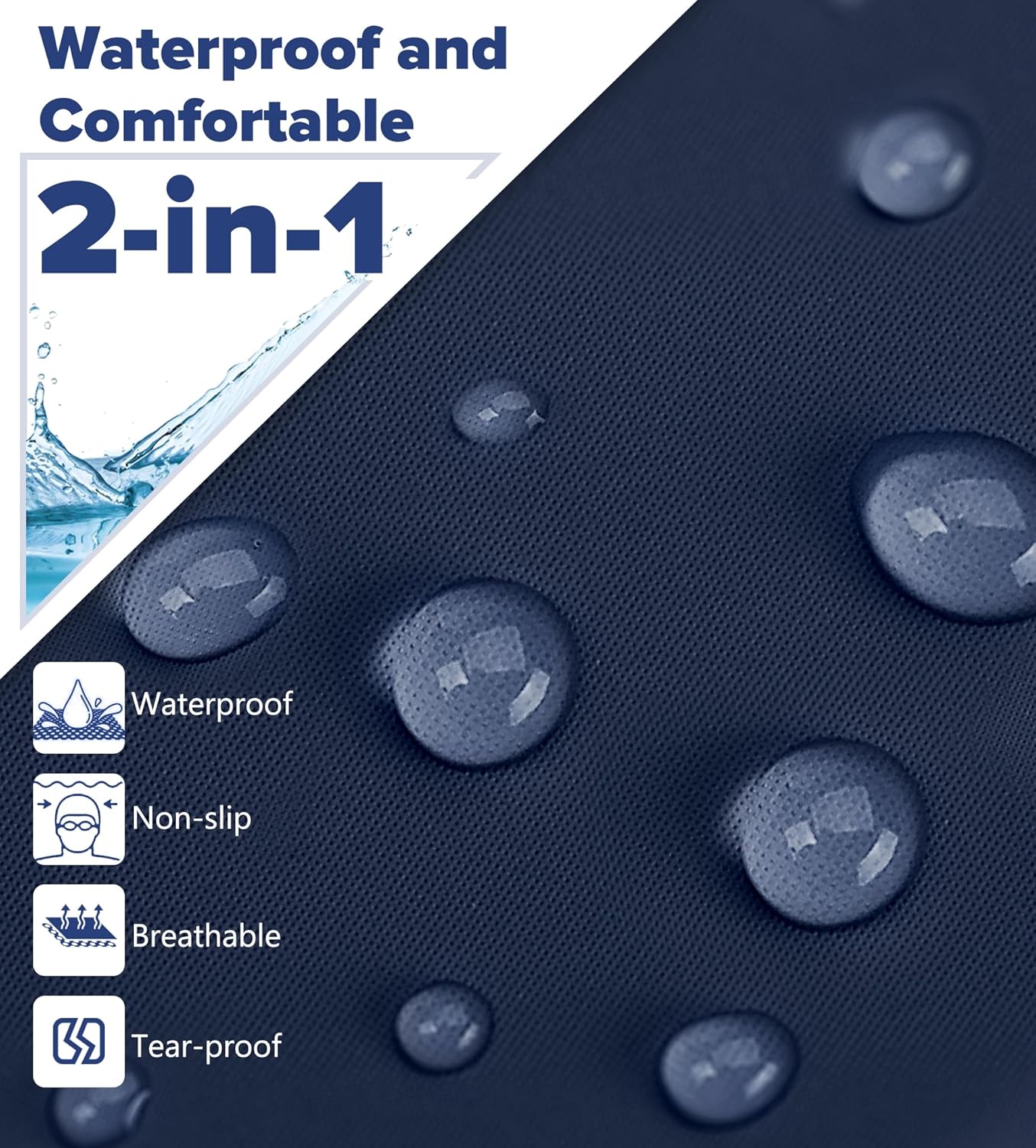 Aegend Fabric Swim Cap, Silicone Waterproof Layer - Breathable Cloth Swimming Cap, Keep Hair Dry with Hight Elasticity for Youth(8-16) Adult, 2 Sizes to Choose