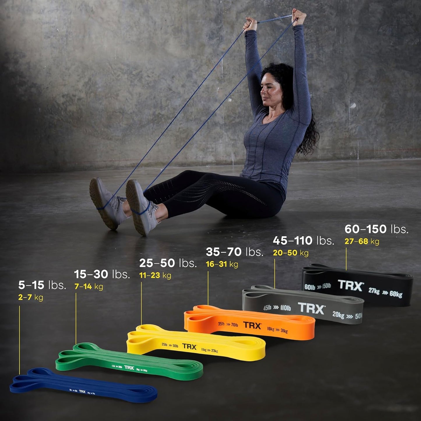 TRX Training Strength Band Set, Full-Body Resistance Bands for Home and Gym Use, Resistance Bands for Working Out