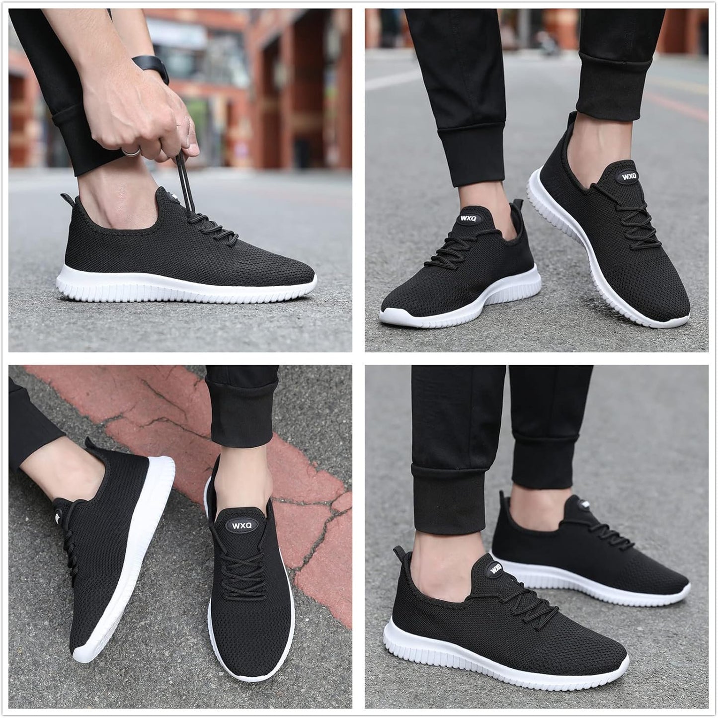 WXQ Men's Running Shoes Comfortable Lightweight Breathable Walking Shoes Mesh Workout Casual Sports Shoes