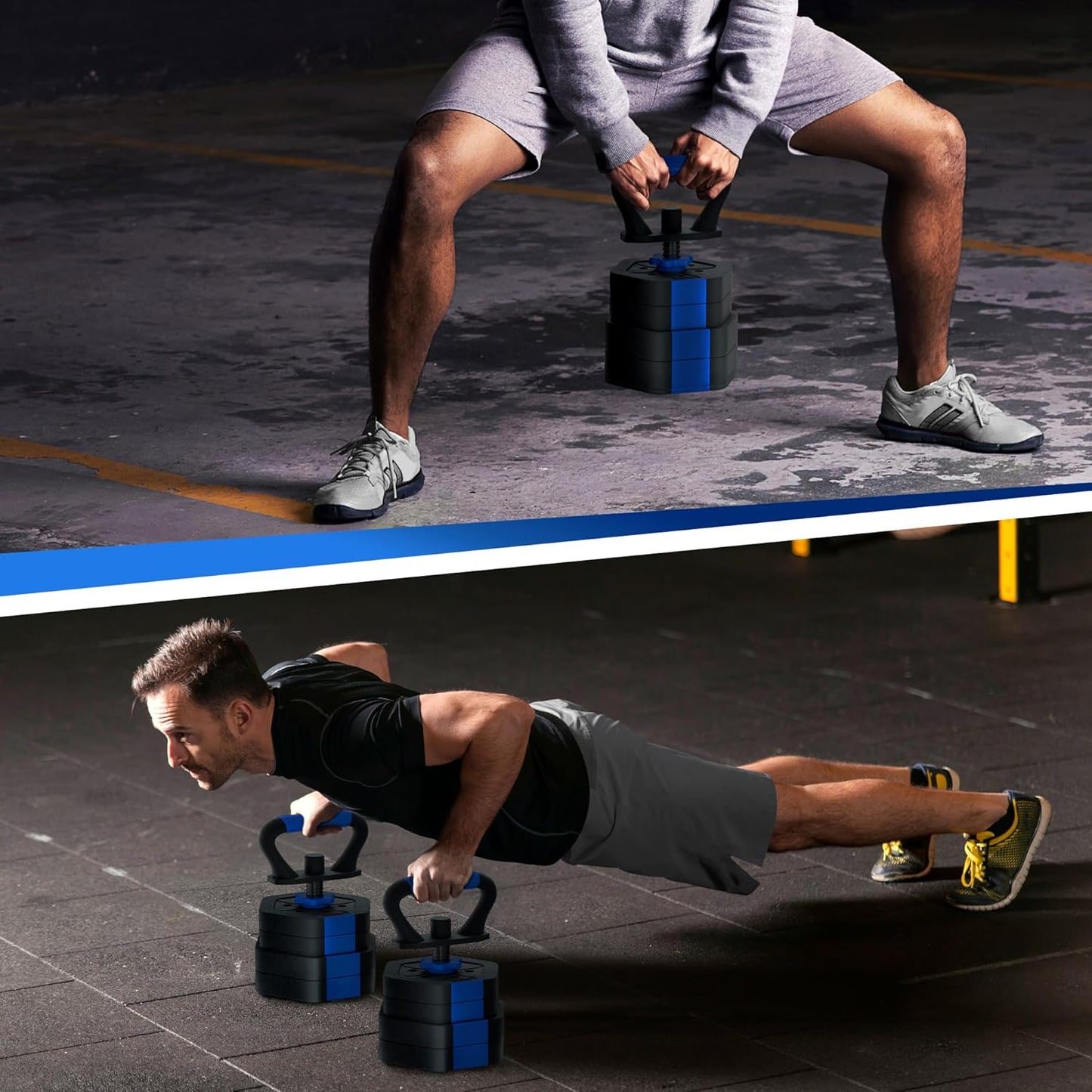 VIVITORY Dumbbell Sets Adjustable Weights, Free Weights with Connector, Non-Rolling Adjustable Dumbbell Set, Barbell for Home Gym, Hexagon, Cement Mixture