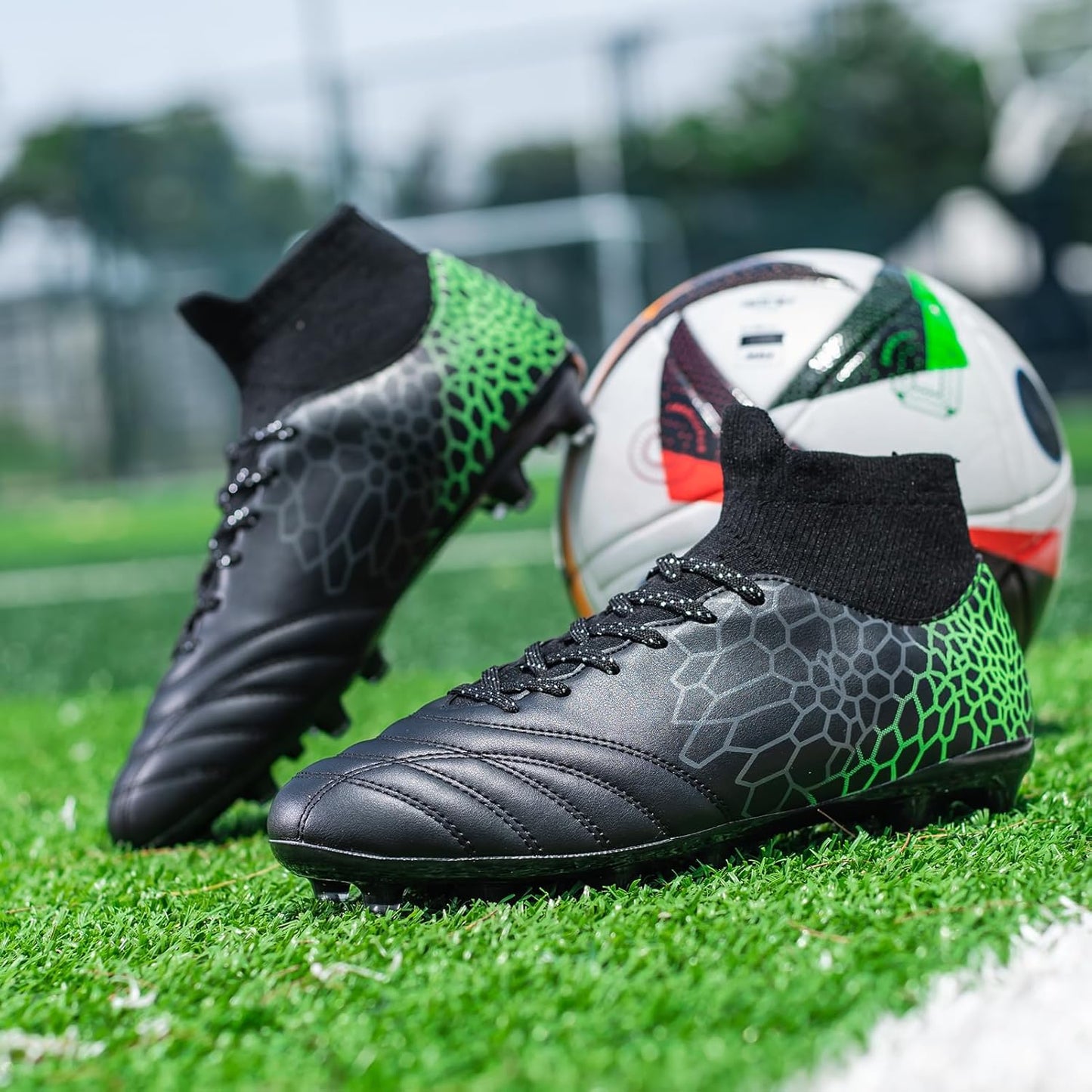 Boys Girls Soccer Cleats Youth Training Football Cleats High-top Soccer Shoes for Little/Big Kid