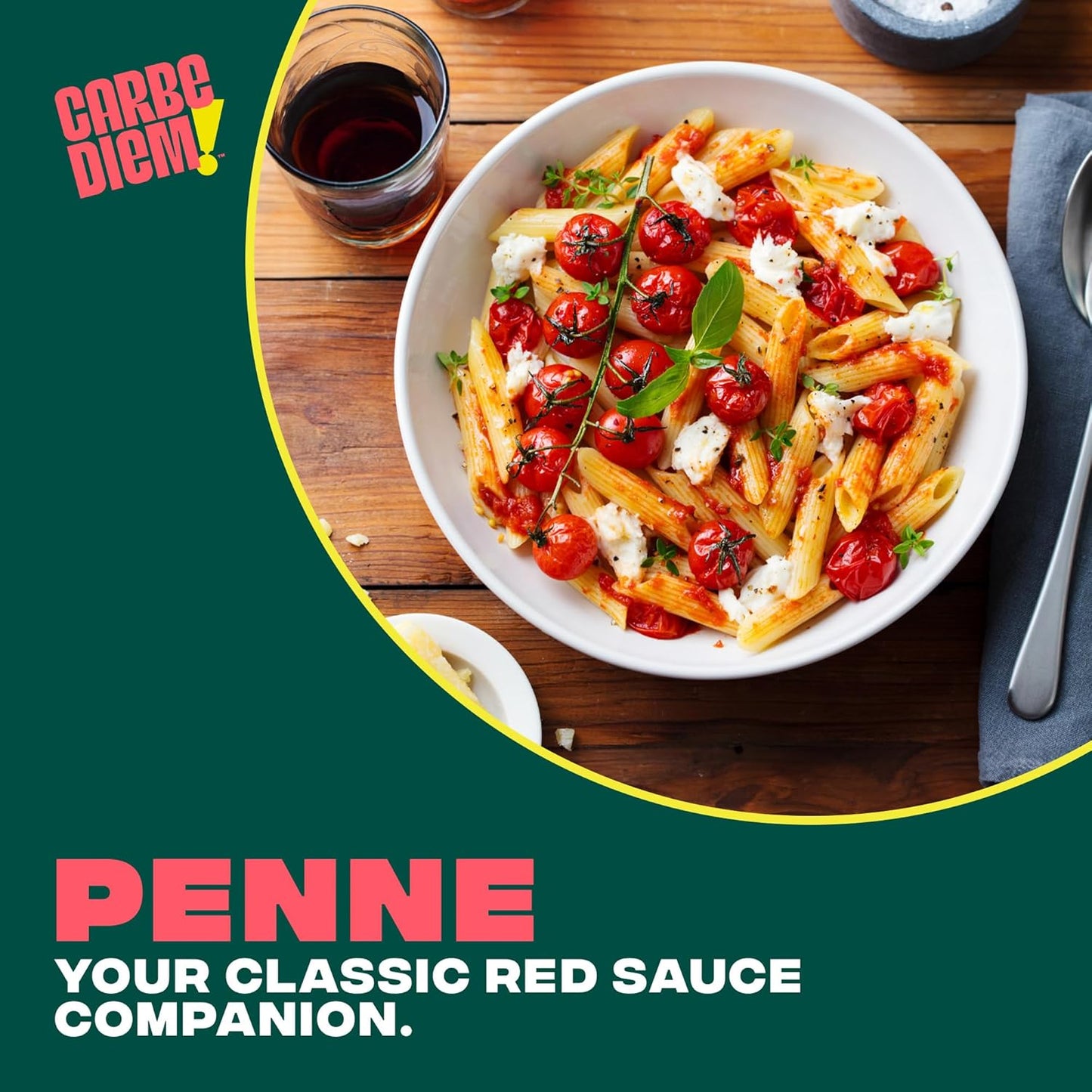 Carbe Diem!, Penne, Lower Net Carb Pasta with Traditional Flavor & Texture, 55% Fewer Net Carbs & Only 110 Calories Per Serving, Pack of 3