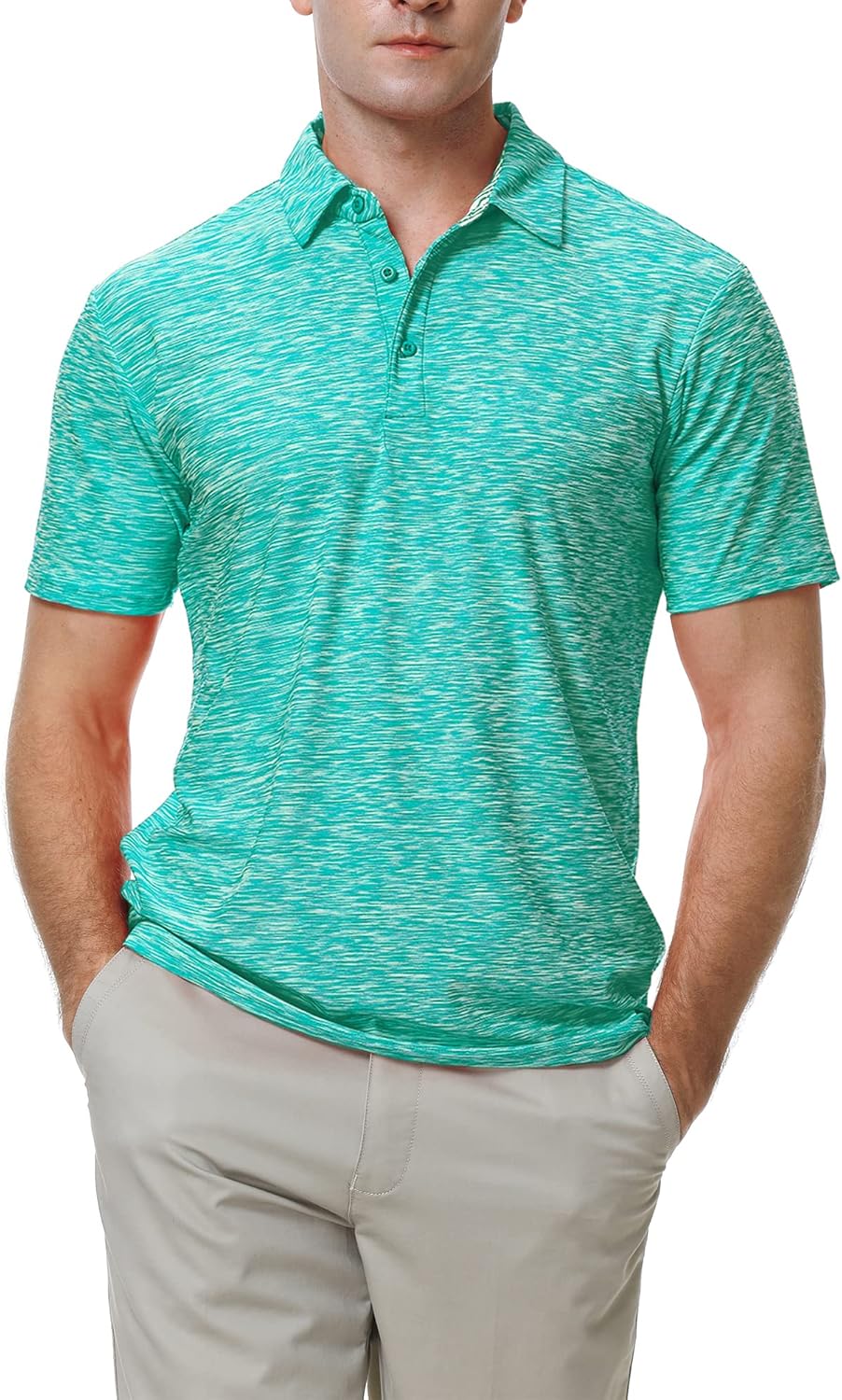 WARHORSEE Golf Polo Shirts for Men Short Sleeve Wrinkle Free 4 Way Stretch Moisture Wicking Performance Collared Tshirts