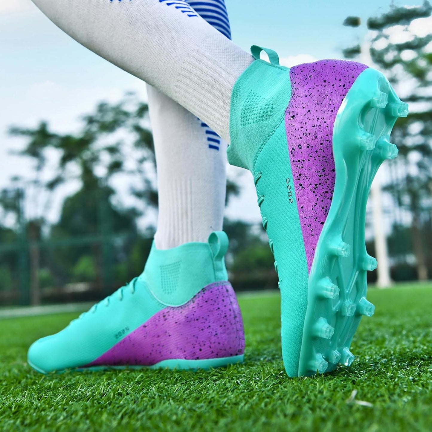 Soccer Cleats for Mens Womens Indoor Soccer Shoes Unisex Baseball Turf Shoes Youth Rugby Shoes Adult AG FG TF Football Boots Wide Training Sneaker