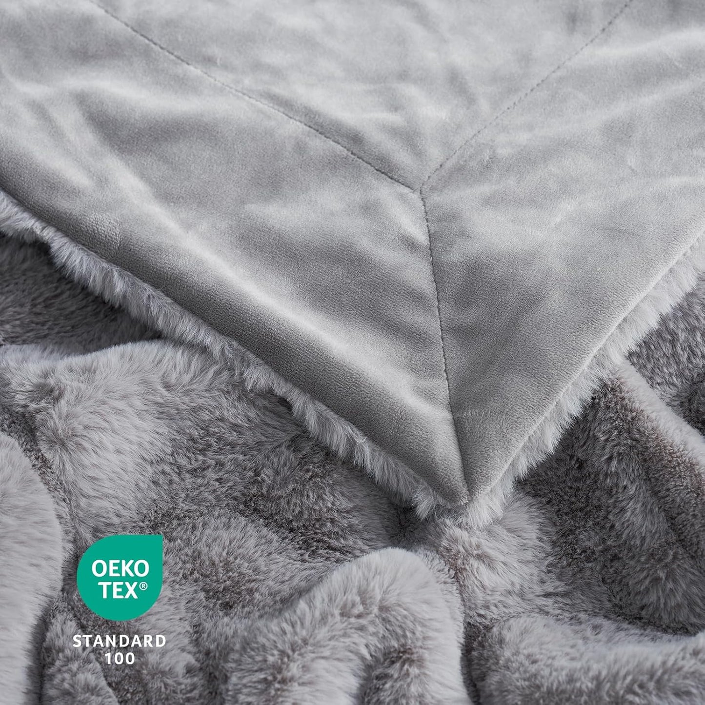 Cozy Bliss Faux Fur Throw Blanket for Couch, Cozy Soft Plush Thick Winter Blanket for Sofa Bedroom Living Room, 60 * 80 Inches Grey