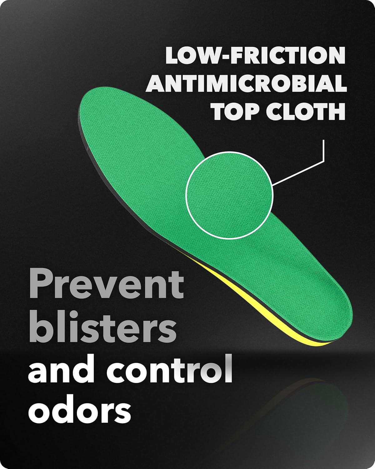 Spenco PolySorb Heavy Duty Insoles - Performance Foam Shoe Inserts w/ 4-Way Stretch Fabric & SpenCore Layer for Shock Absorption, Odor Control & All-Day Comfort & Stability - Fits Most Shoes