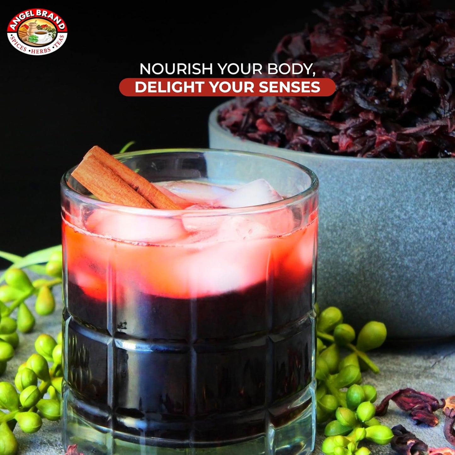 Angel Brand Sorrel leaves 1 Lbs Pouch - Discover Rich Flavor and Aroma of Healthful Delights with Hibiscus Flowers leaf, Crafting Flavorful, Refreshing, and Nutritious Beverages to Elevate Health