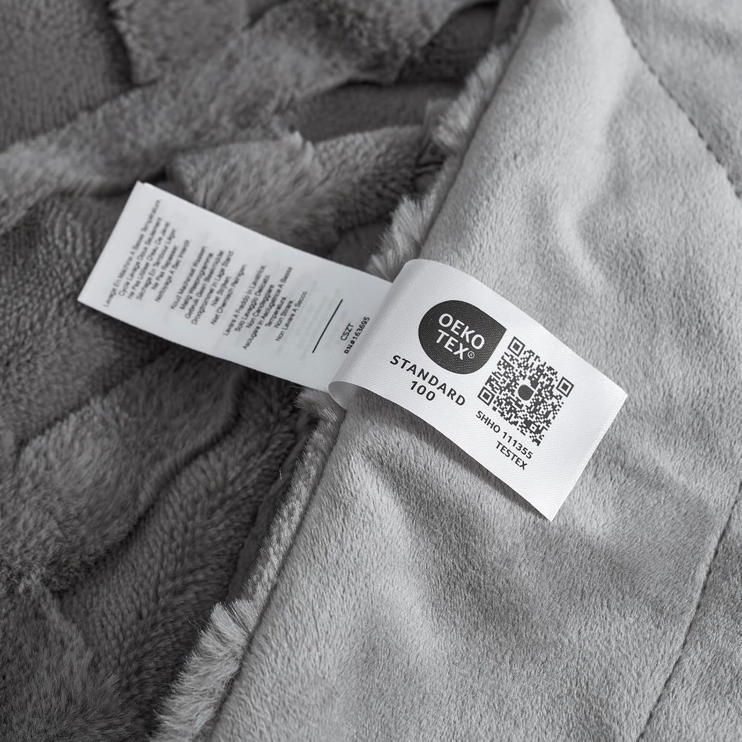 Cozy Bliss Faux Fur Throw Blanket for Couch, Jacquard Fuzzy Plush Soft Thick Winter Throw Blanket for Sofa Bed Living Room Bedroom,50"x60" Grey