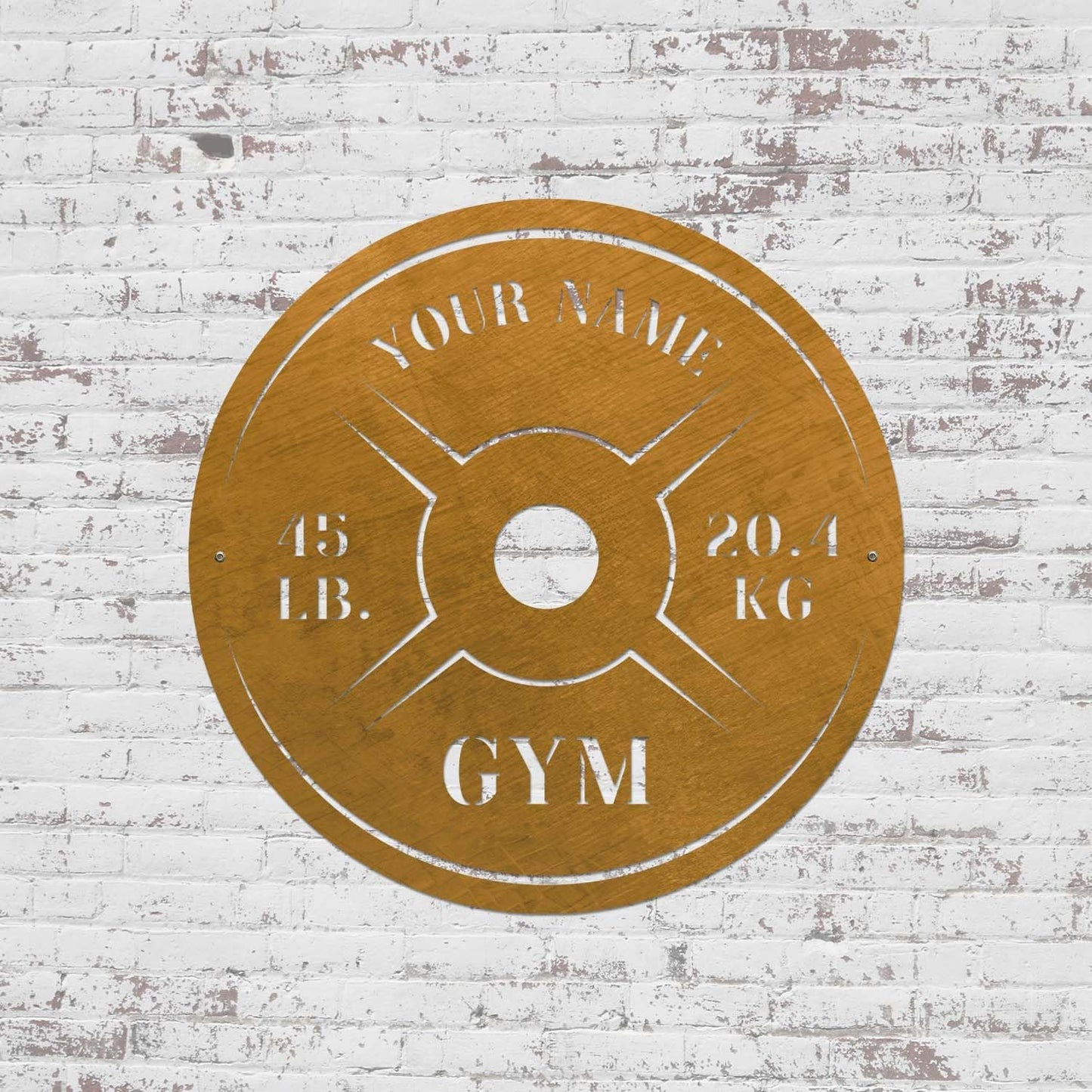 Personalized Home Gym LED Tin Metal Sign Multiple Sizes, Weight Lifting Exercise Workout Room Training Fitness Center Motivational Inspirational Quotes Decor Wall Art Hanging Accessories (10 w/o LED)