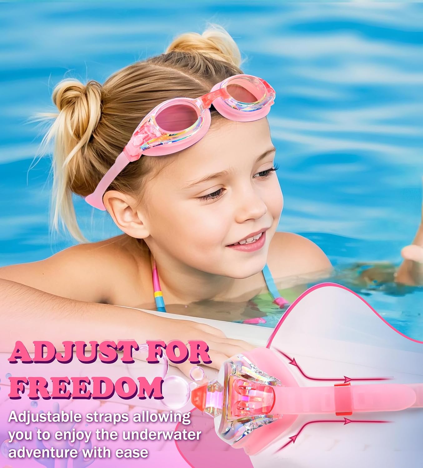 Aegend 2 Pack Kids Goggles, Swimming Goggles for Kids Age 4-16 Boys and Girls Youth, Anti-Fog Waterproof Anti-UV Pool Goggles