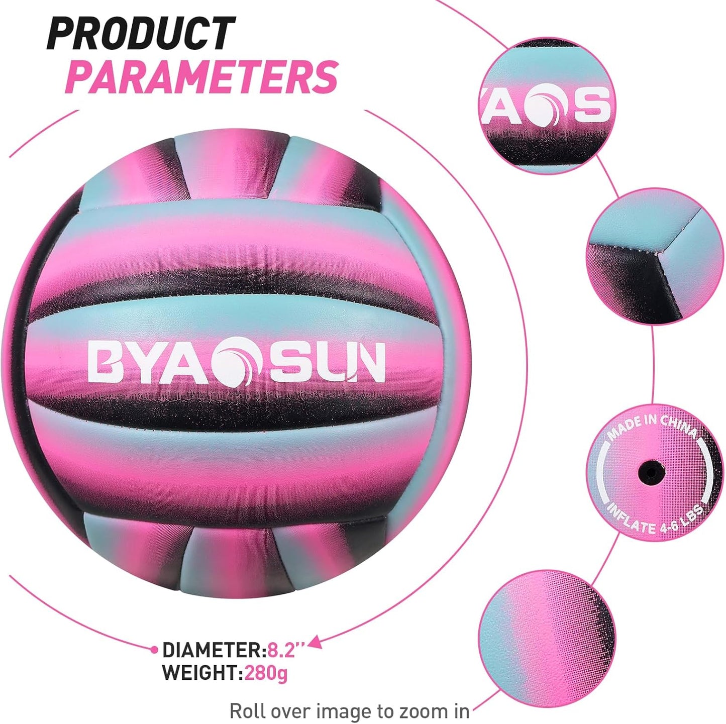 Soft Official Volleyball for Indoor Outdoor Beach, Size 5 Training Volleyball for Beginner Teenager Adult…