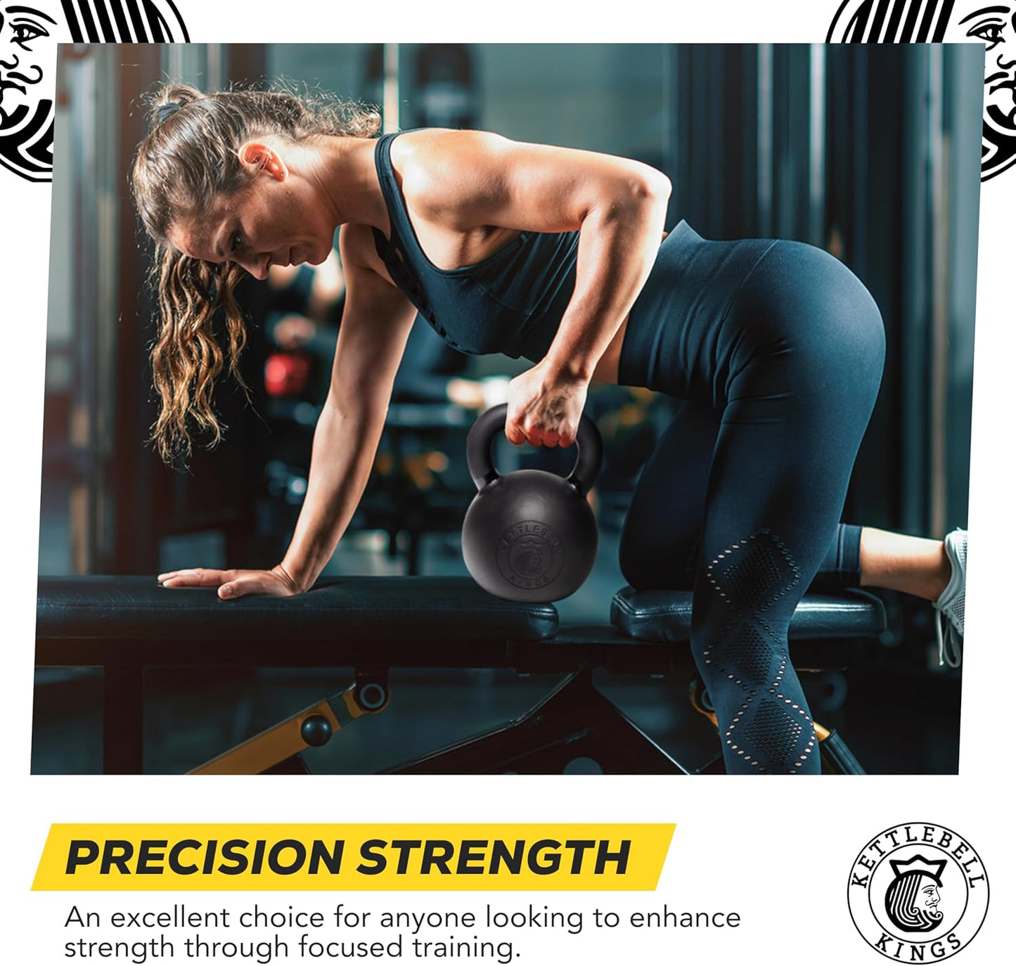 Kettlebell Kings Powder Coated Kettlebell Weights - 9-97 lb Strength Training Kettlebells for Men and Women - Hand Weights Workout Gym Equipment - Weights Set for Home Gym- New