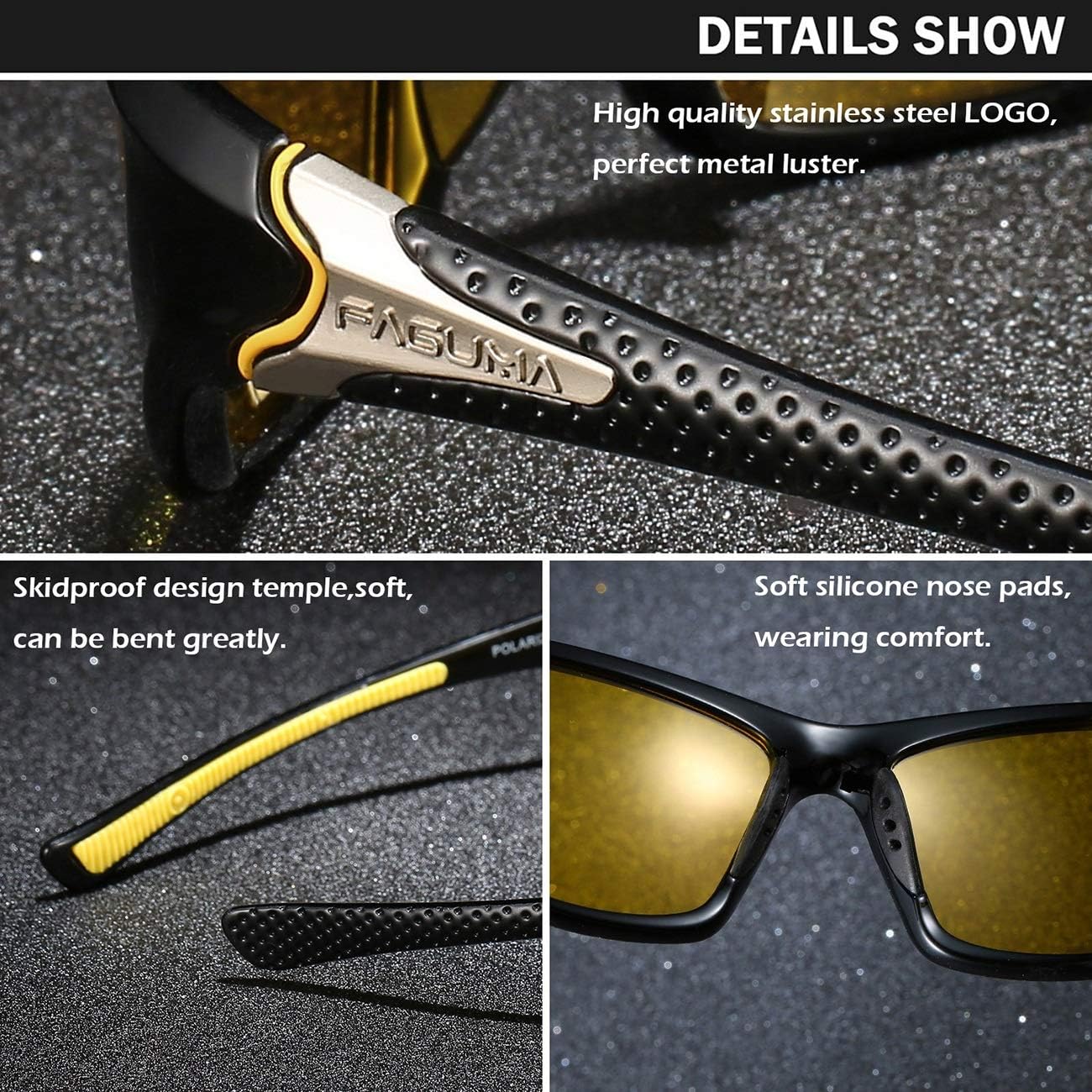 FAGUMA Sports Polarized Sunglasses For Men Cycling Driving Fishing UV400 Protection