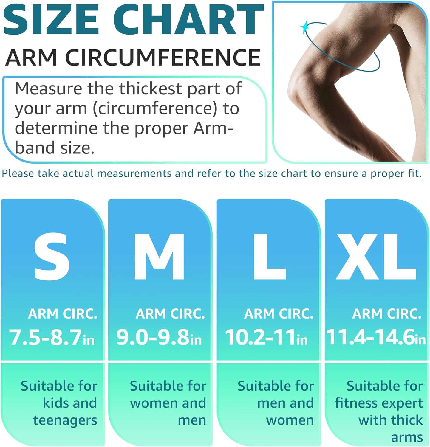 HiRui Running Armband Sleeve Universal Sports Armband Cell Phone Holder Armband for Exercise Workout, Compatible with iPhone 16/15/14/13/Plus/Pro Samsung Galaxy All Phones (L, Blue)