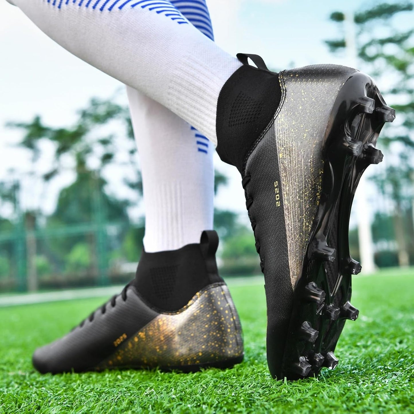 Soccer Cleats for Mens Womens Indoor Soccer Shoes Unisex Baseball Turf Shoes Youth Rugby Shoes Adult AG FG TF Football Boots Wide Training Sneaker