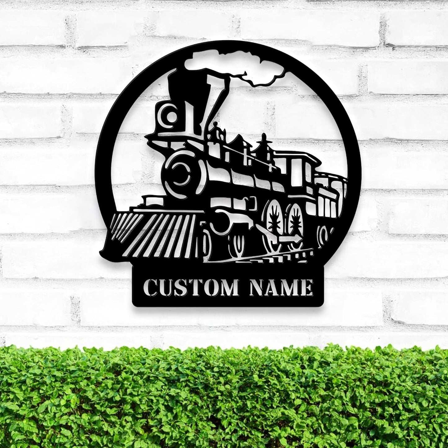 Personalized Metal Sign With LED Light, Train Room Decor, Railroad Wall Art, Custom Steam Train Home Decoration