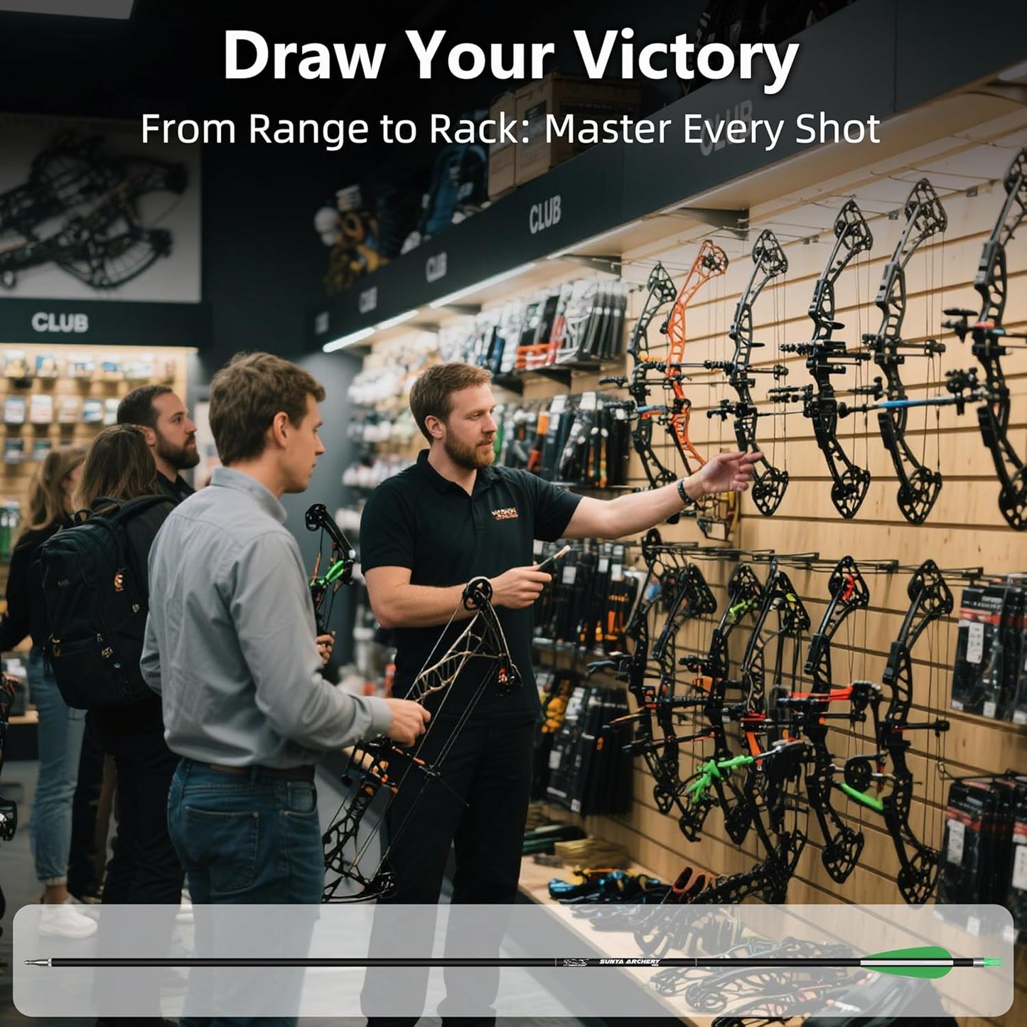 SUNYA 12-Pack 30 Inch Carbon Arrows Spine 500 or 400 for 40-60 LBS Bows|Switch to Recurve/Compound Modes, Anti-Loose O-Ring & TPU Vanes for Hunting/Target Practice