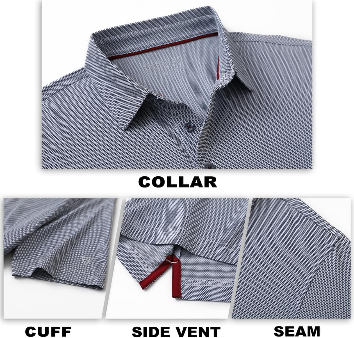 M MAELREG Golf Shirts for Men Dry fit Sports Jacquard Lightweight Performance Texture Short Sleeve Collared Polo Shirts