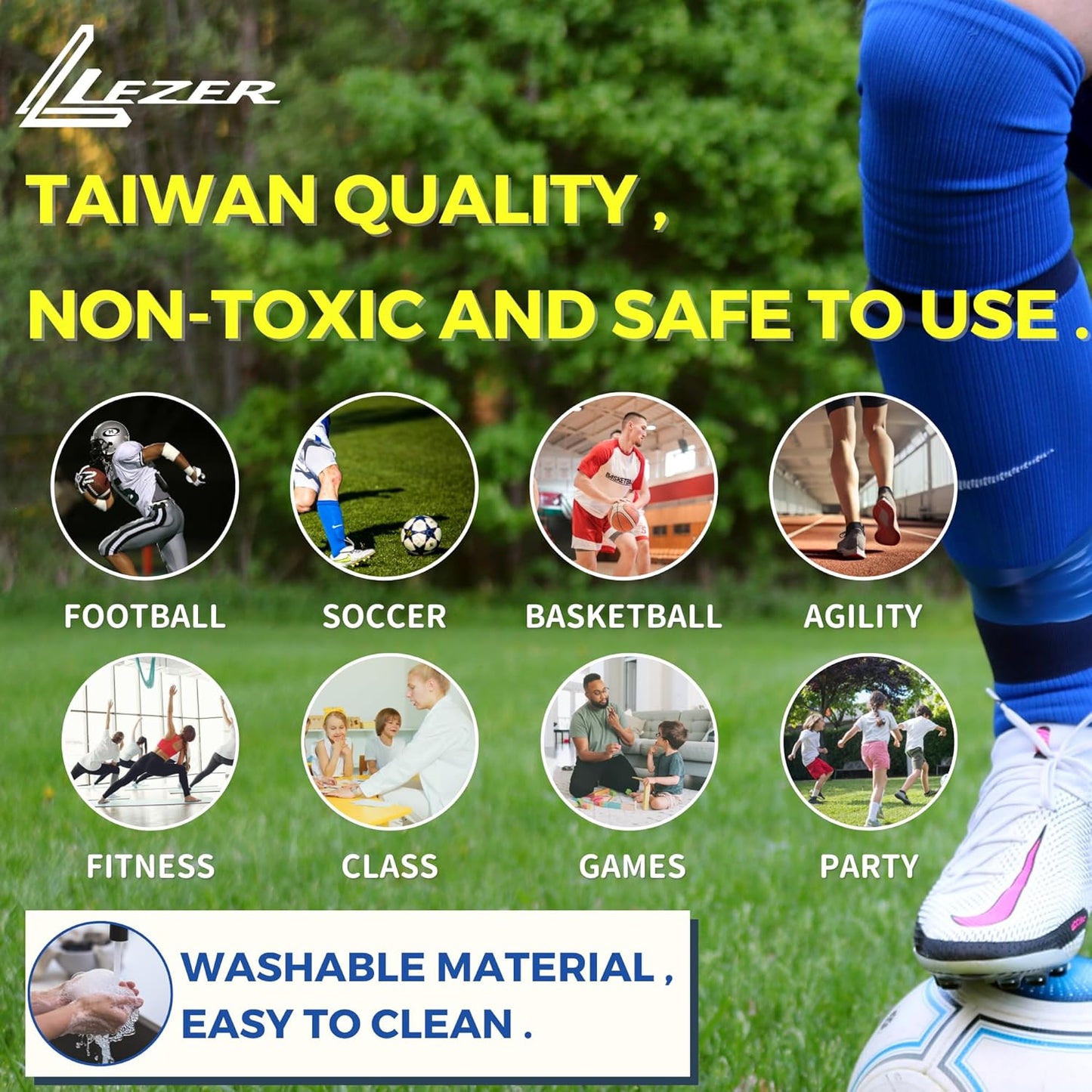 LEZER 6 Inch 8 Inch Flat Cones, Spot Markers, Soccer Cones, Field Court Markers, Sit Spots, Flat Discs, Soccer Training Equipment, Agility Practice, Football, Made in Taiwan