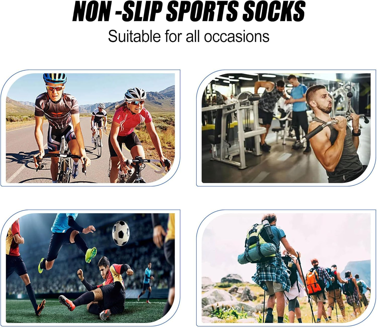 2 Set Grip Soccer Socks with Shin Guard Sleeves Non Slip Soccer Leg Sleeve Socks for Men Women