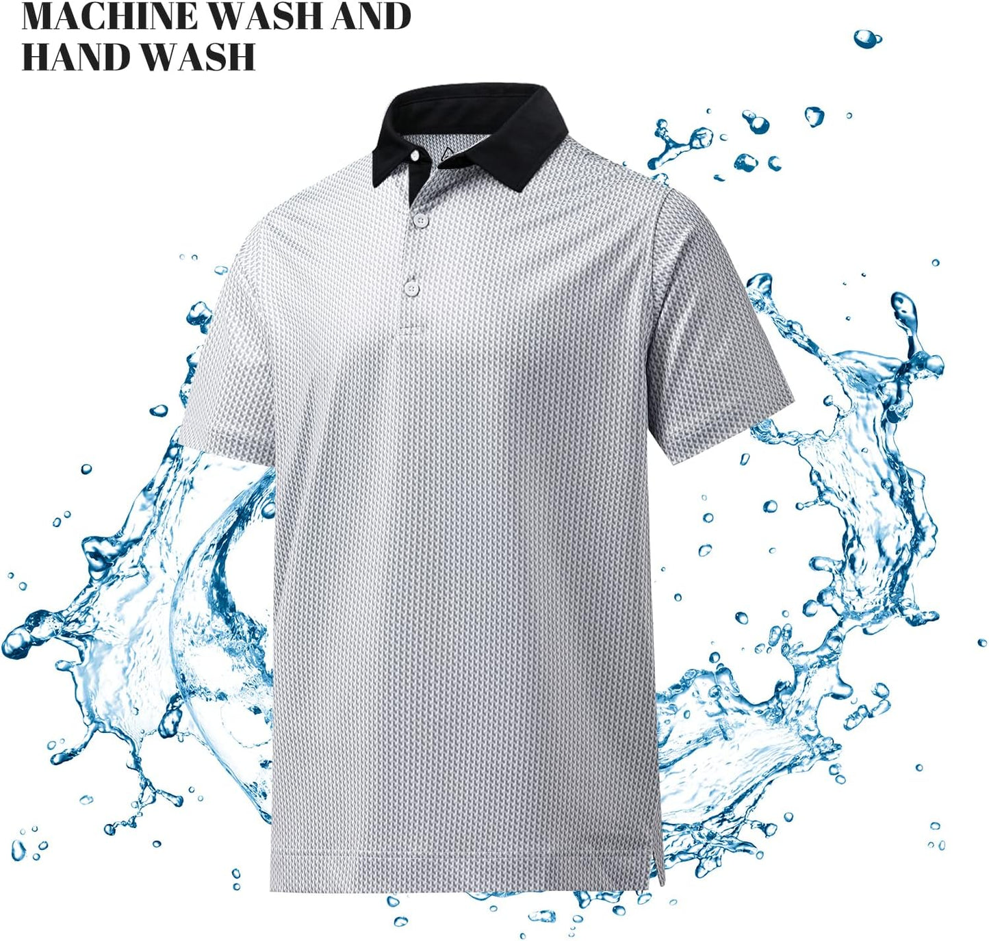DEOLAX Mens Polo Shirts Fashion Print Mens Golf Shirt Dry Fit Mens Golf Polo Short Sleeve Quick Dry Funny Golf Shirt for Men