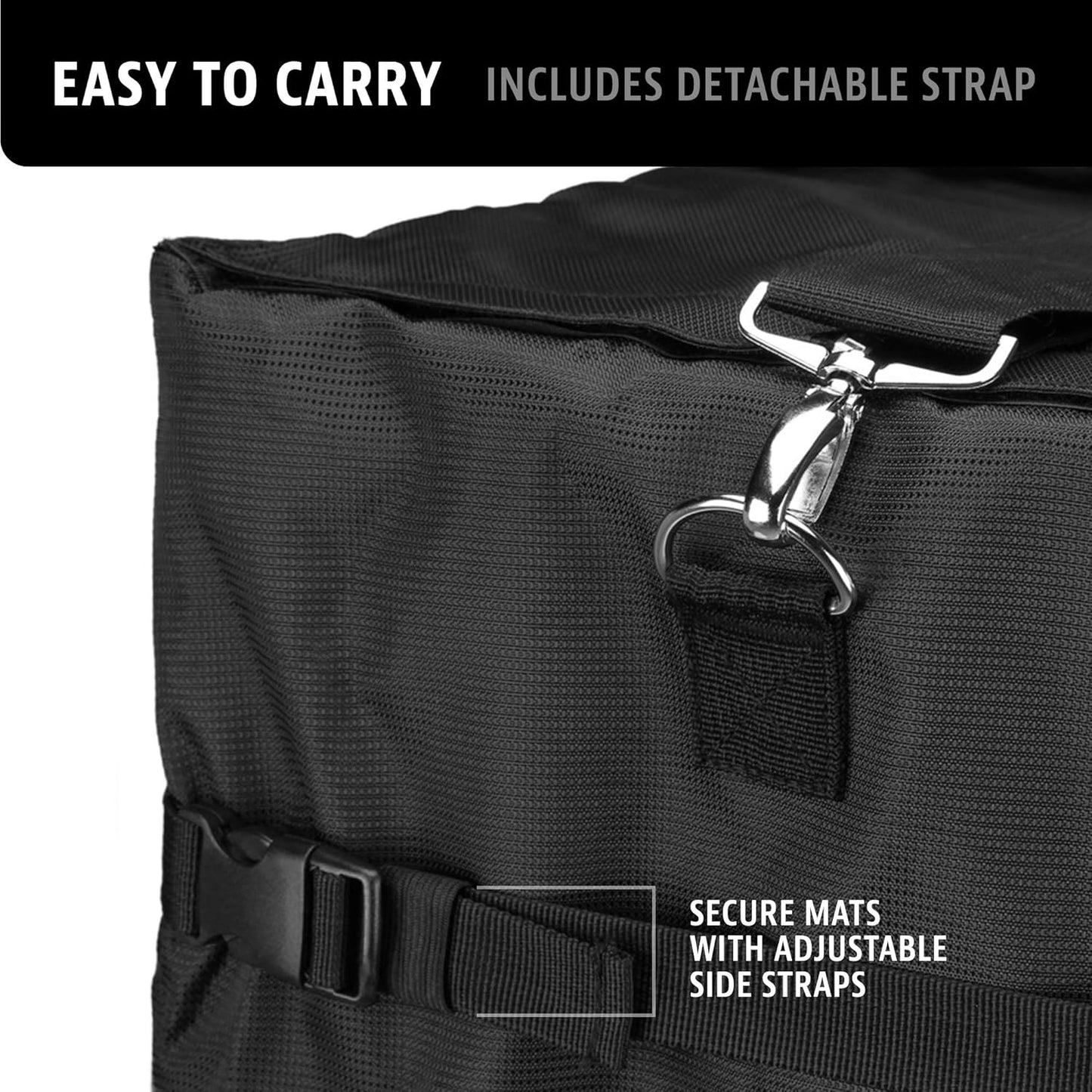 We Sell Mats Shoulder Bag for Carrying Tradeshow Flooring, Interlocking EVA Foam Mats & Other Tiles, Black, 25 in x 25 in x 14 in (BAGC)