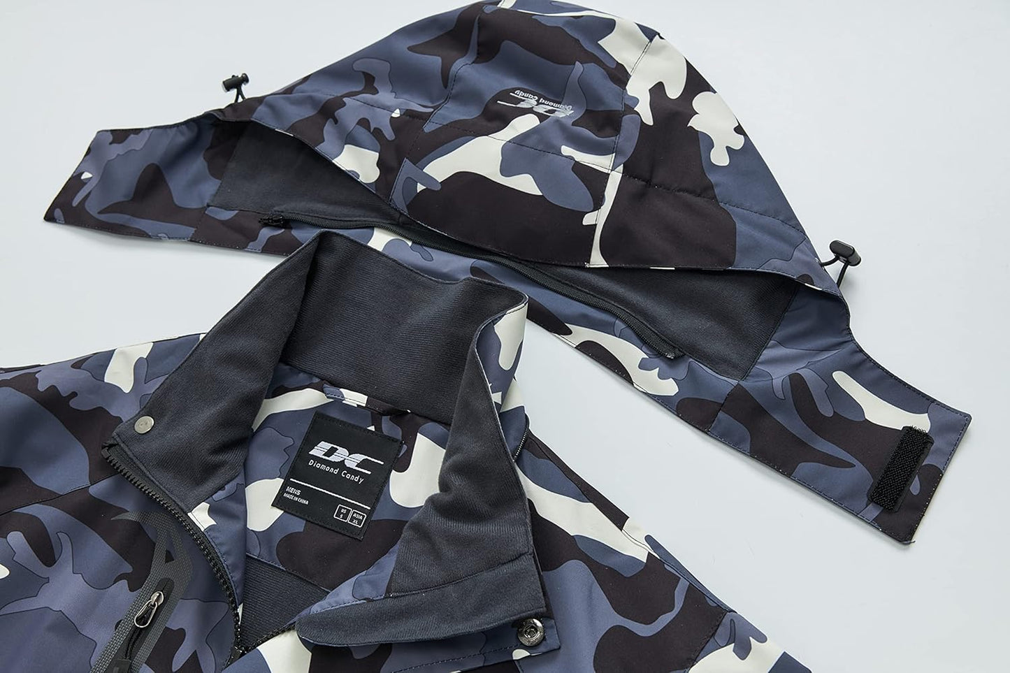 Diamond Candy Men's Hooded Waterproof Jacket Lightweight Rain Jacket Outdoor Casual Sportswear