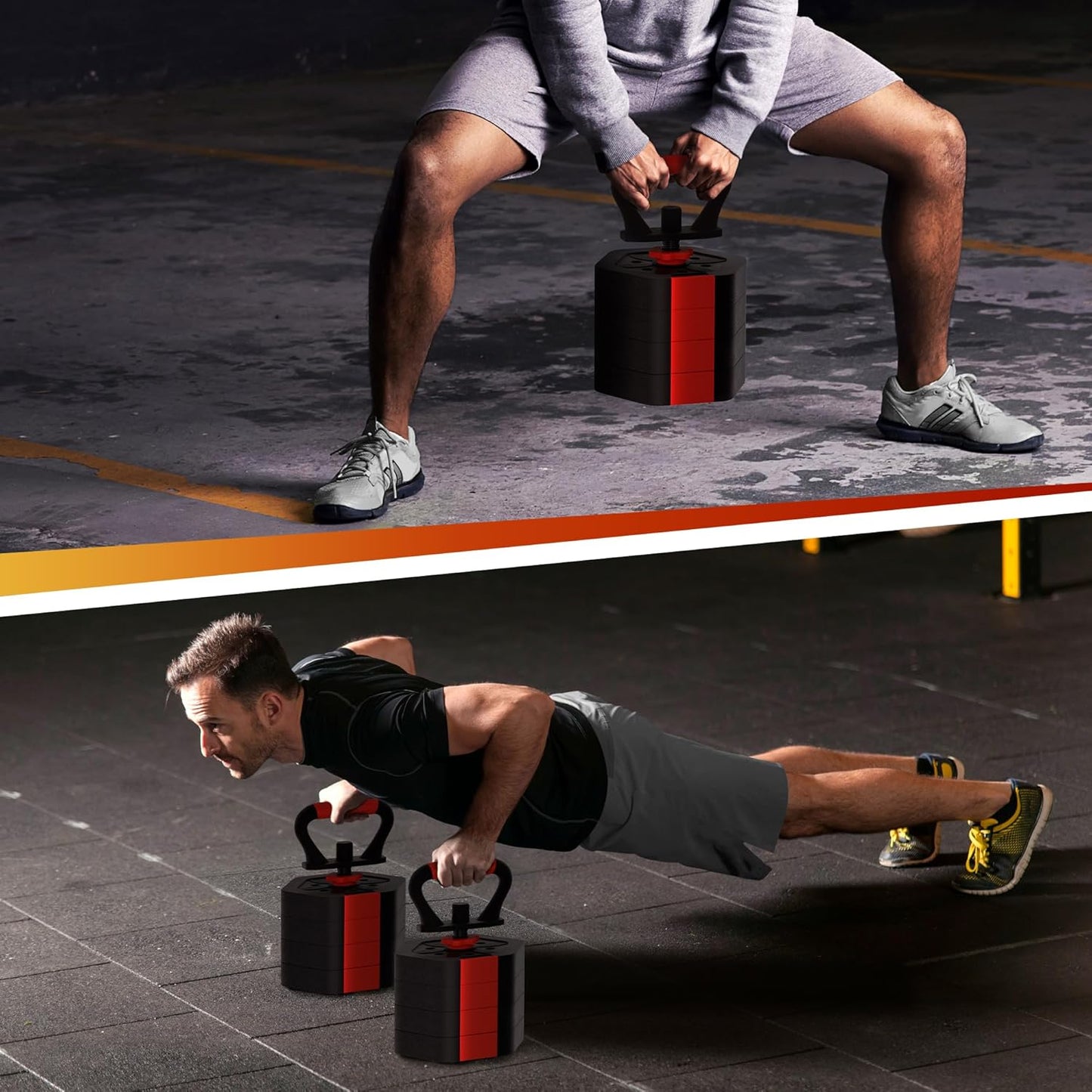 VIVITORY Dumbbell Sets Adjustable Weights, Free Weights with Connector, Non-Rolling Adjustable Dumbbell Set, Barbell for Home Gym, Hexagon, Cement Mixture