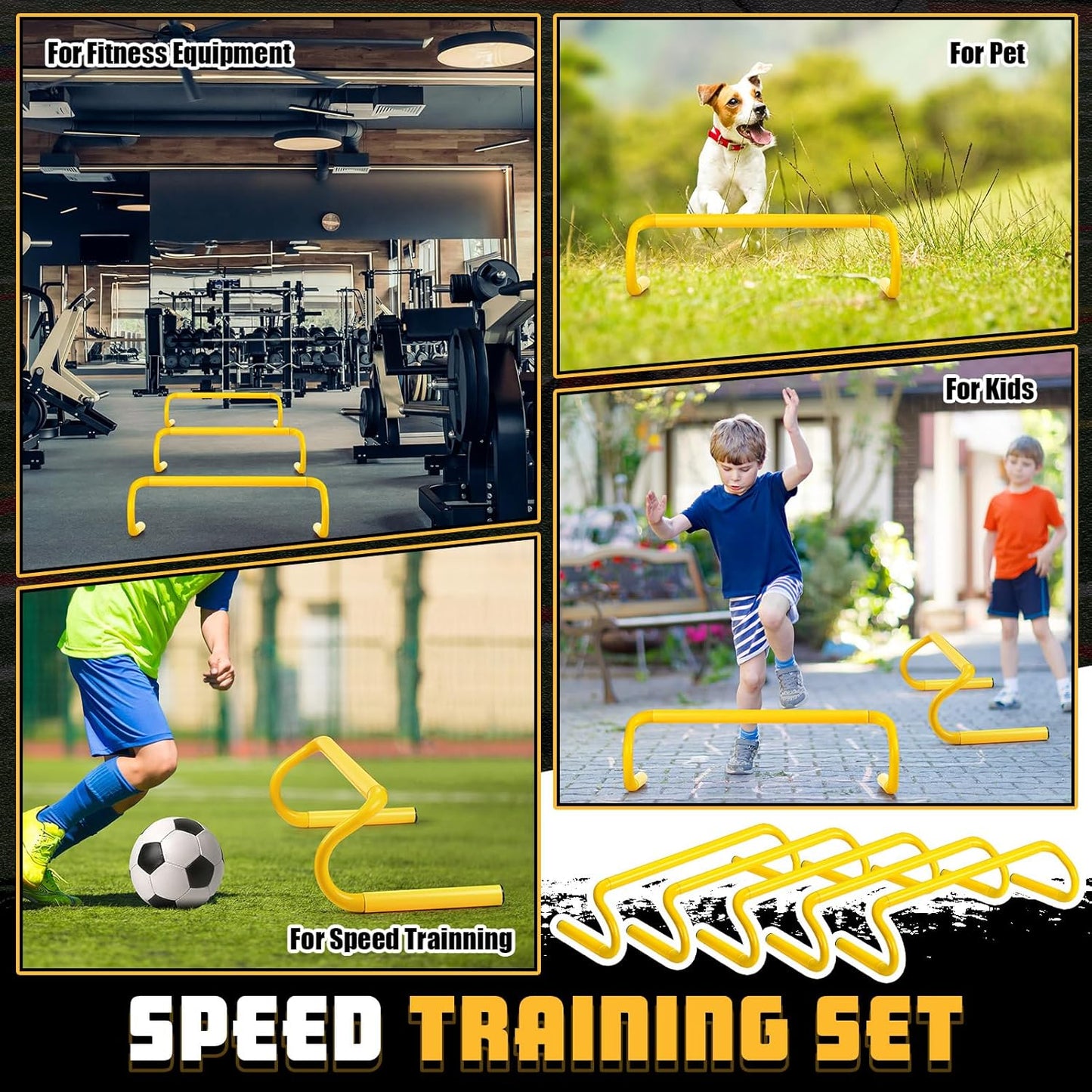 5 Pcs Speed Agility Training Hurdles Detachable Durable Equipment Plyometric and All Purpose Speed Training Hurdle Equipment for Athletes Soccer Basketball