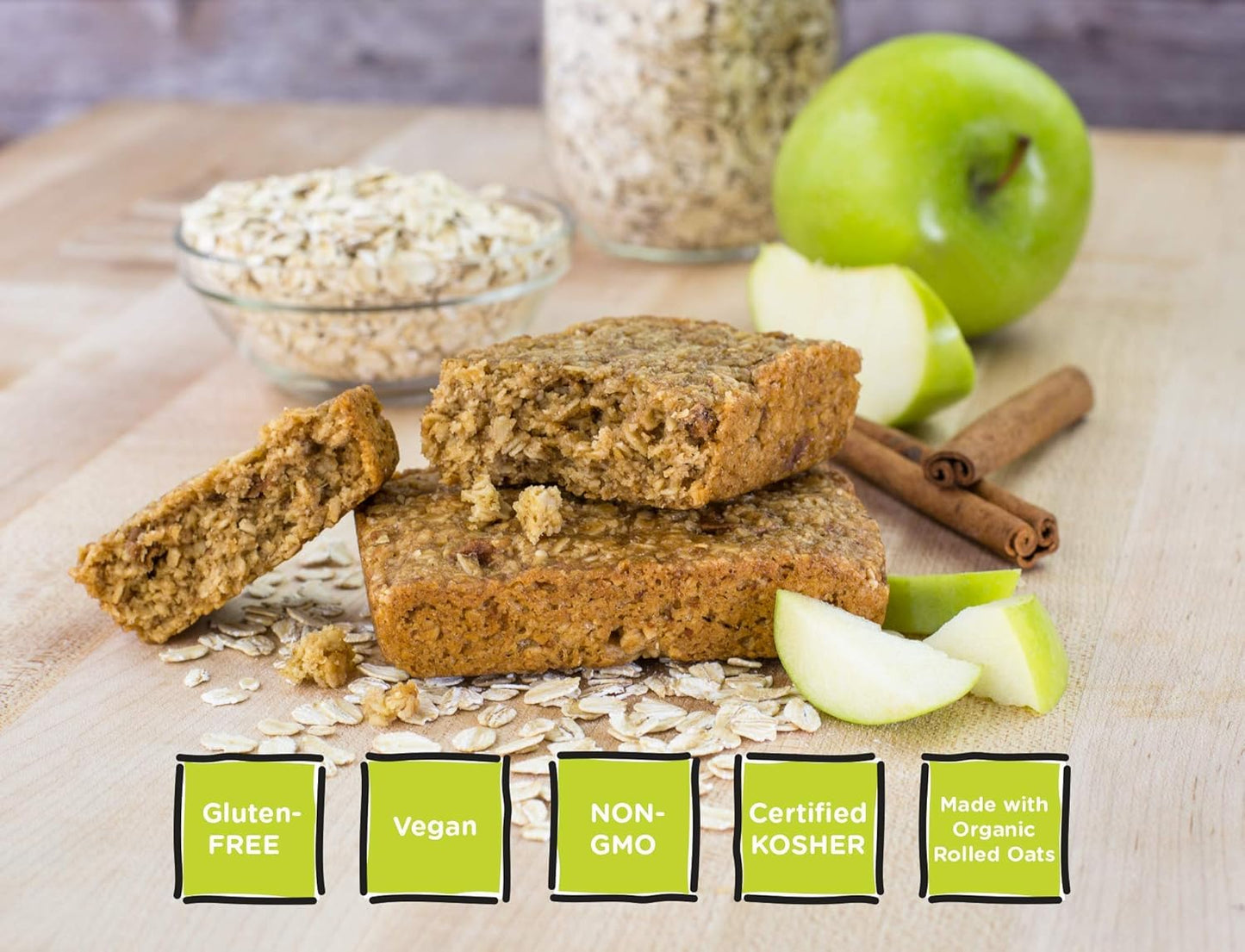 Bobo's Oat Bars, Apple Pie, 3 oz Bar (12 Pack), Gluten Free Whole Grain Snack and Breakfast Bar