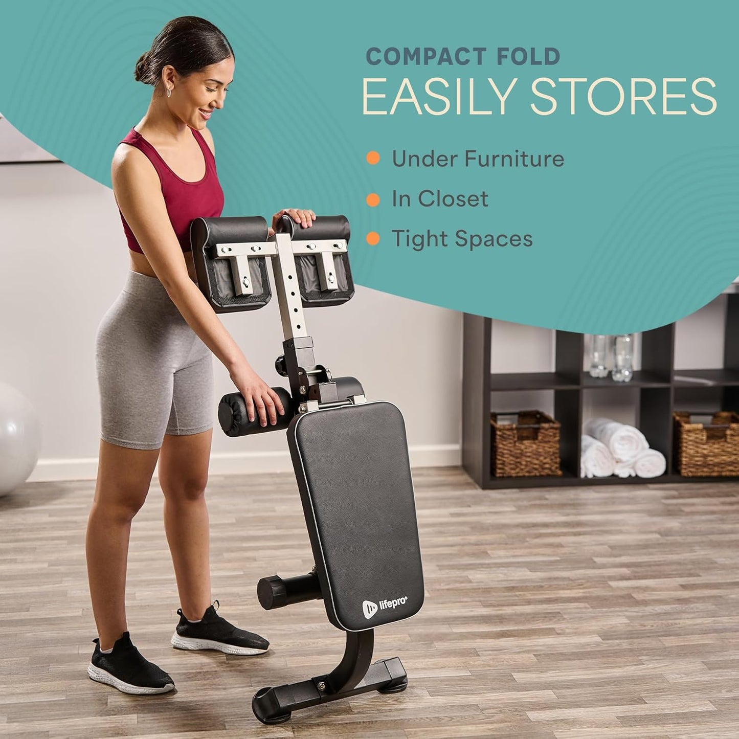 Lifepro SculptTrainer Roman Chair – Hyperextension Bench for Strength Training – Adjustable Back Extension Machine, Ab Bench & Foldable Sit-Up Bench for Athletes, Core Work & Home Gym Workouts