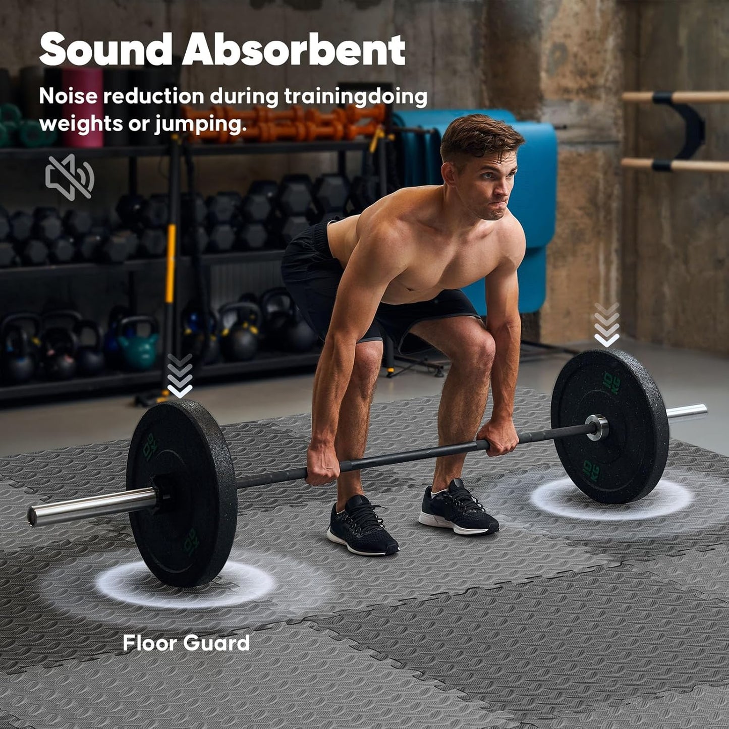 Home Gym Mat, Puzzle Exercise Mat, EVA Interlocking Foam Floor Tiles for Home Workout Equipment and Kids' Play Areas - Blue, 24 in x 24 in x ½ in - 12 Tiles (Blue, 12 Pack 48 sq ft)