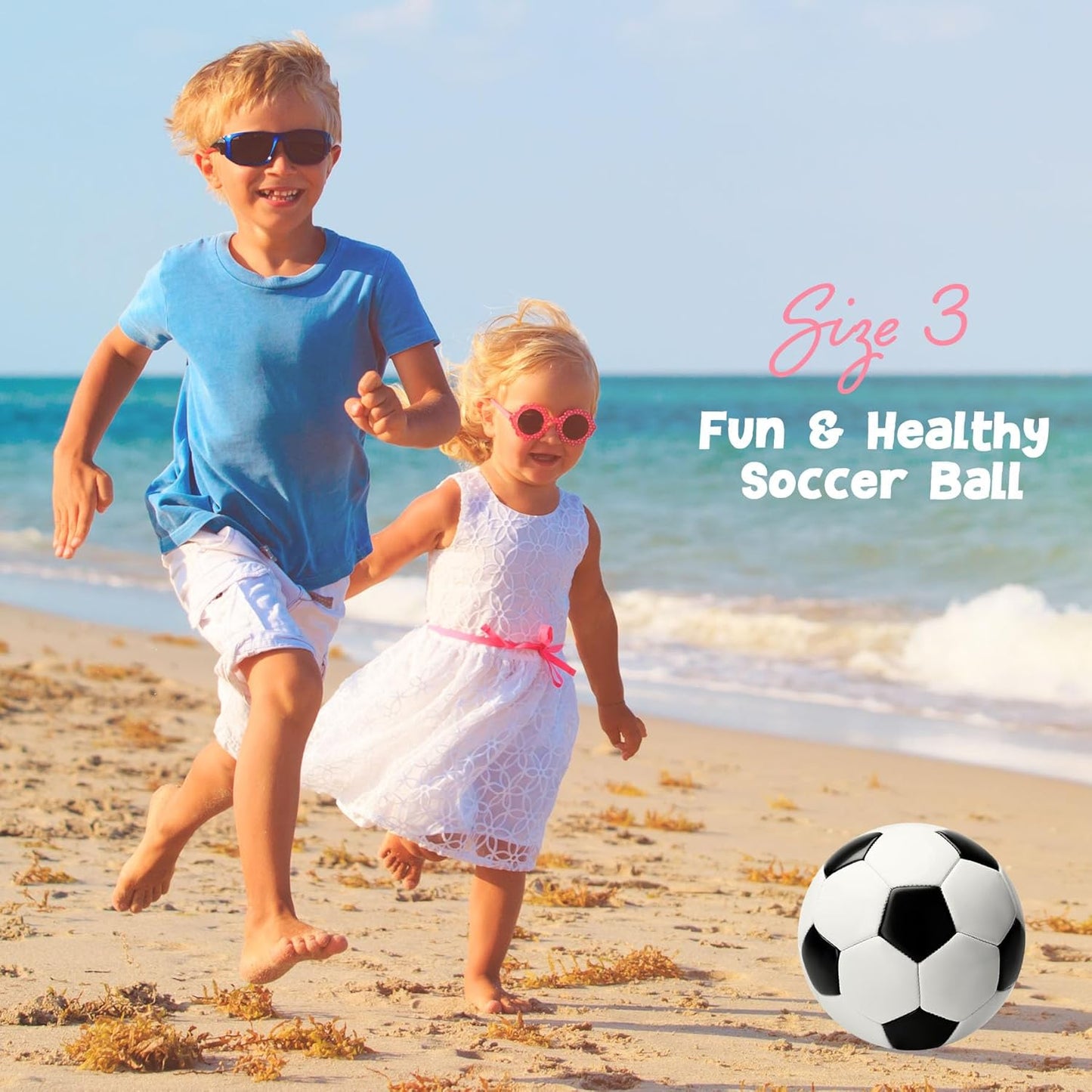 Soccer Ball Size 3/4/5 with Pump & Bag - Pack of 1, 2 or 3 - Official Size & Weight - Classic Black & White - Indoor Outdoor Use - Durable & Long-Lasting - Ideal Gift for Toddler, Kids, Youth & Adults