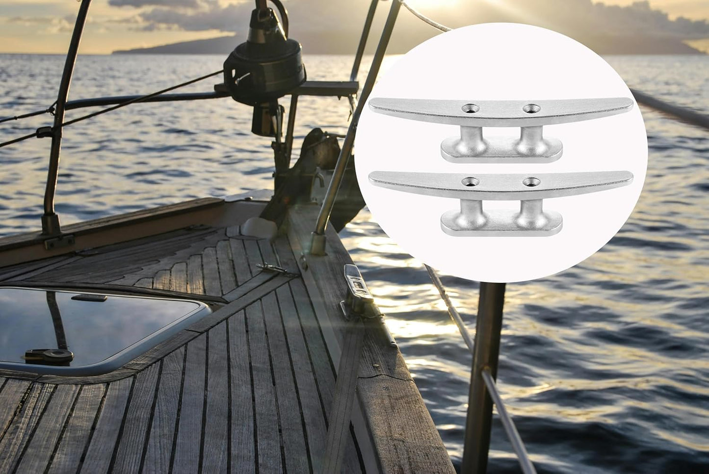 Boat Cleat, 4 inch / 6 inch 304 Stainless Steel Dock Cleat-Ideal for Marine, Deck, Nautical Decor (4 Pack/ 6 Pack)