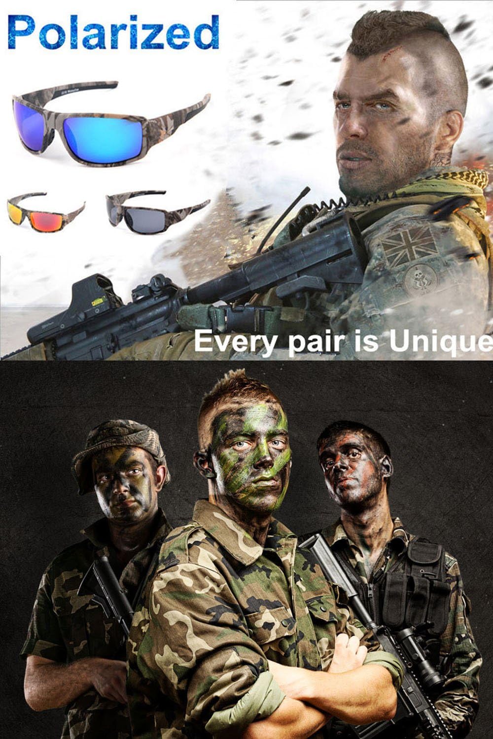 Polarized Outdoor Sports Sunglasses Tr90 Camo Frame for Men Women Driving Fishing Hunting Reduce Glare