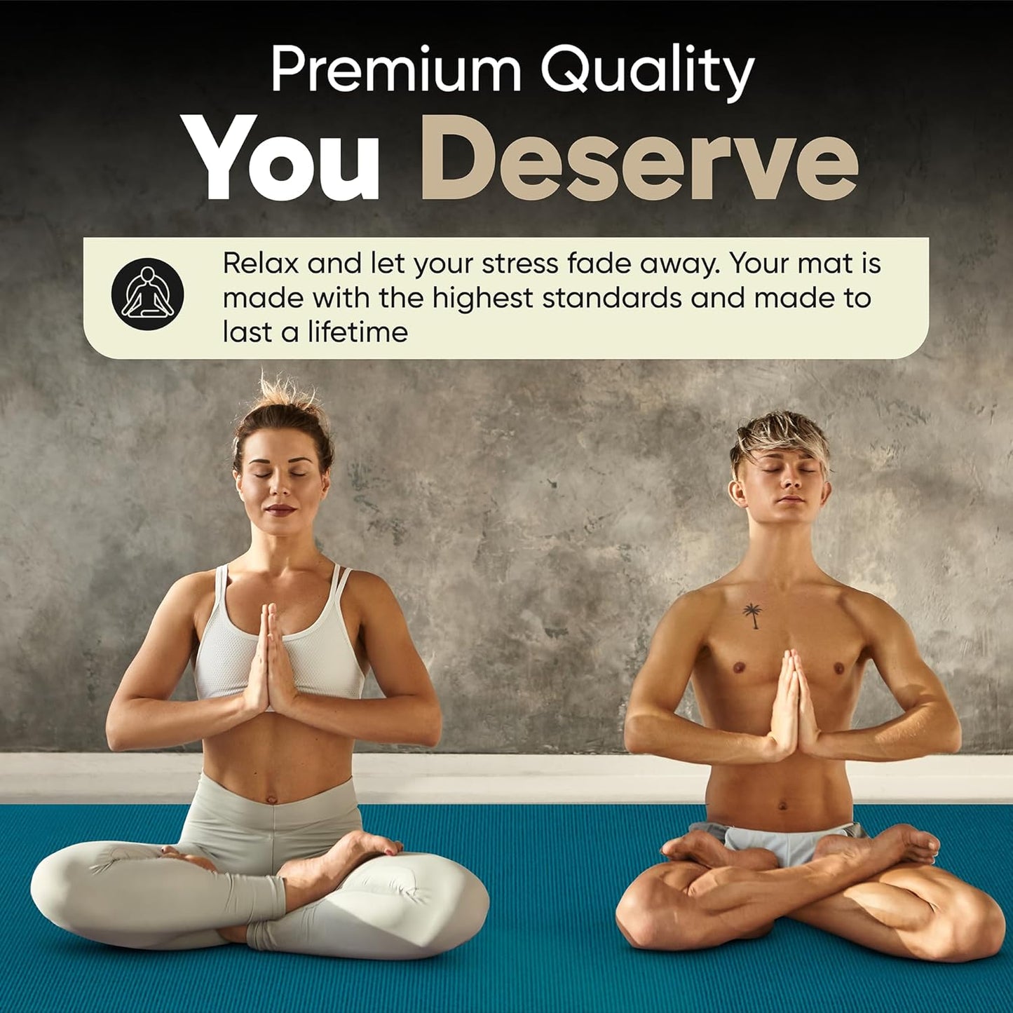 Gorilla Mats Premium Large Yoga Mat – 7' x 5' x 8mm Extra Thick & Ultra Comfortable, Non-Slip Barefoot Exercise Mat – Works Great on Any Floor for Stretching, Cardio or Home Workouts