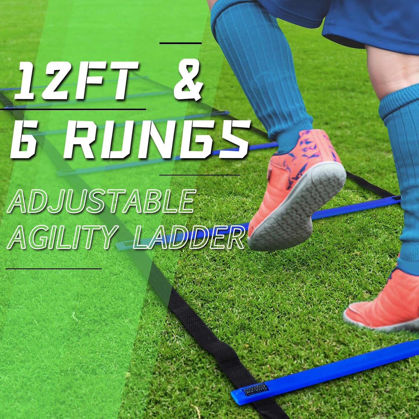 Kids Soccer Goal for Backyard, 6x4 9x5 FT Portable Soccer Nets Pop Up with Ball, Agility Ladder, Cones, Target & Carry Bag for Toddler Youth Outdoor Indoor Training Practice Sports Games Play