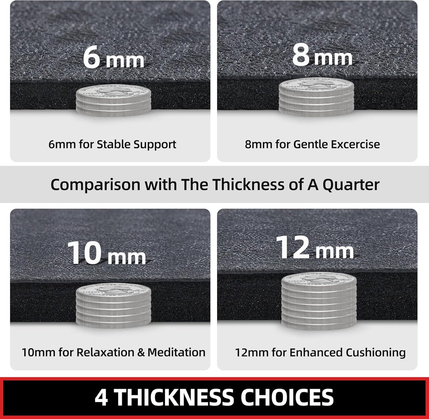 Extra Large Yoga Mat - 72"x35", 72"x48", 78"x57" - Wide TPE Exercise Mat for Home, Stretching, Couples & Family Workouts - 6-12mm Thick, Non-Slip & Waterproof - with Carry Bag and Straps