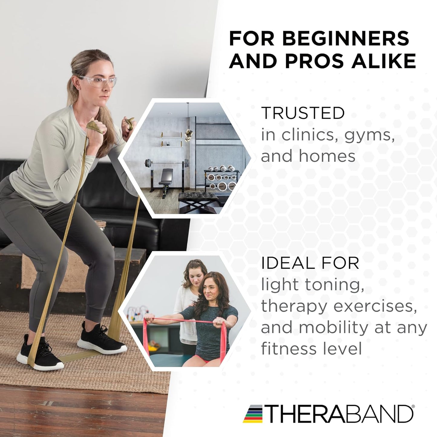 THERABAND Resistance Bands, 50 Yard Roll Professional Latex Elastic Fitness Band For Upper & Lower Body & Core Exercise, Physical Therapy, Pilates, Yoga, Stretching, Home Workouts, & Rehab