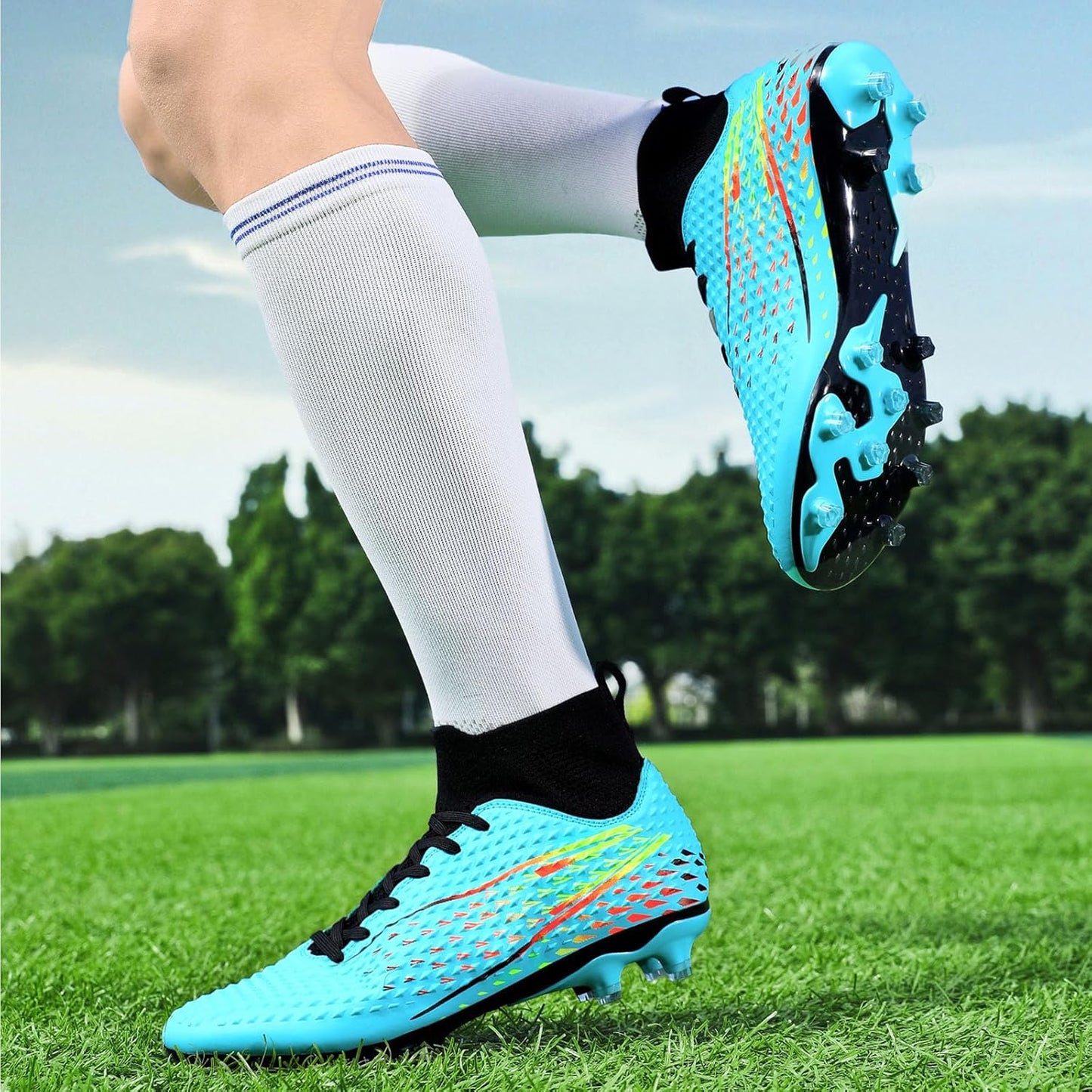 Mens Soccer Cleats Womens Indoor Soccer Shoes Wide Baseball Turf Shoes Adult Youth Rugby Shoes Big Boys Small Spikes AG TF Football Boots