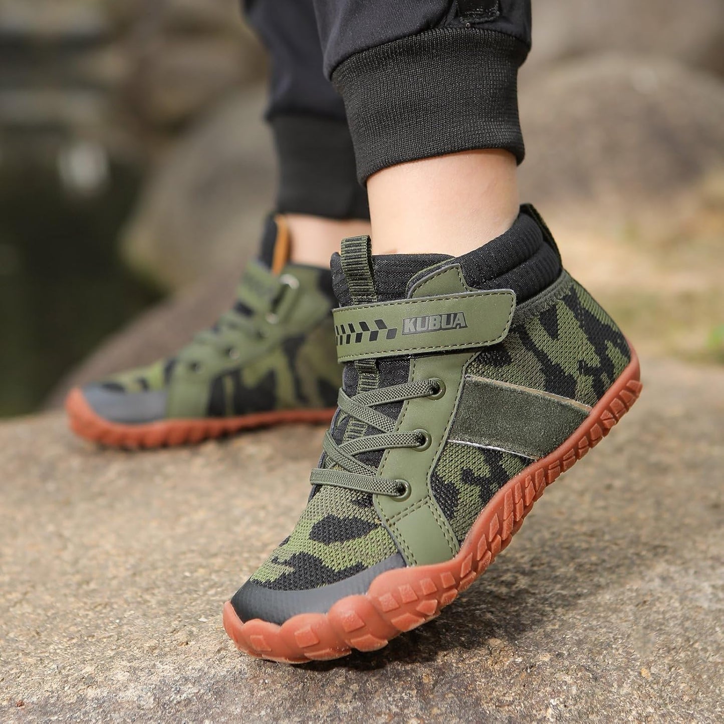 KUBUA Kids High Top Barefoot Shoes Boys Girls Minimalist Sneakers Lightweight Comfort Zero Drop Shoes Toddler Little Big Kid