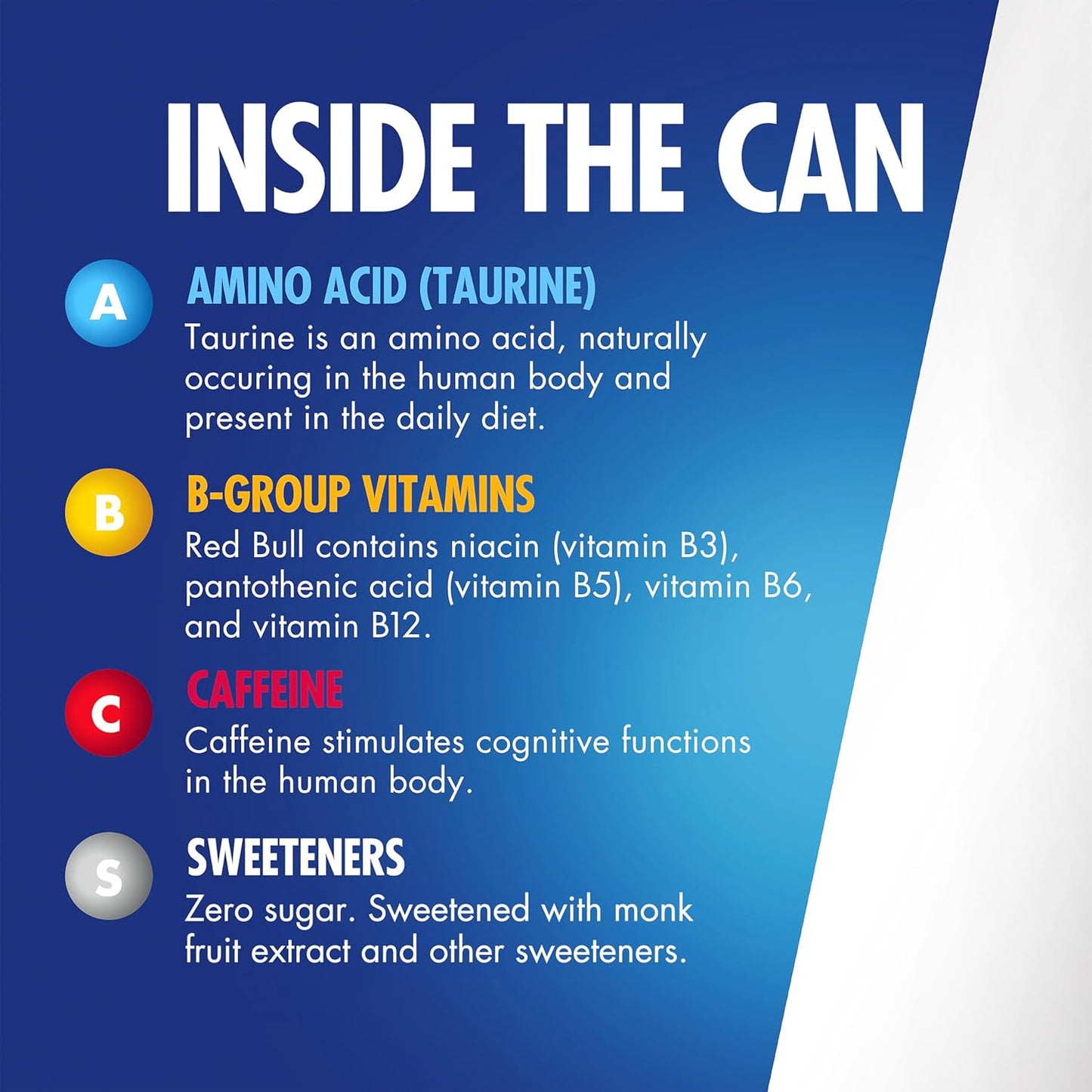 Red Bull Zero Energy Drink, 12 fl. oz., with 114mg Caffeine, Taurine & B Vitamins, Pack of 4 cans