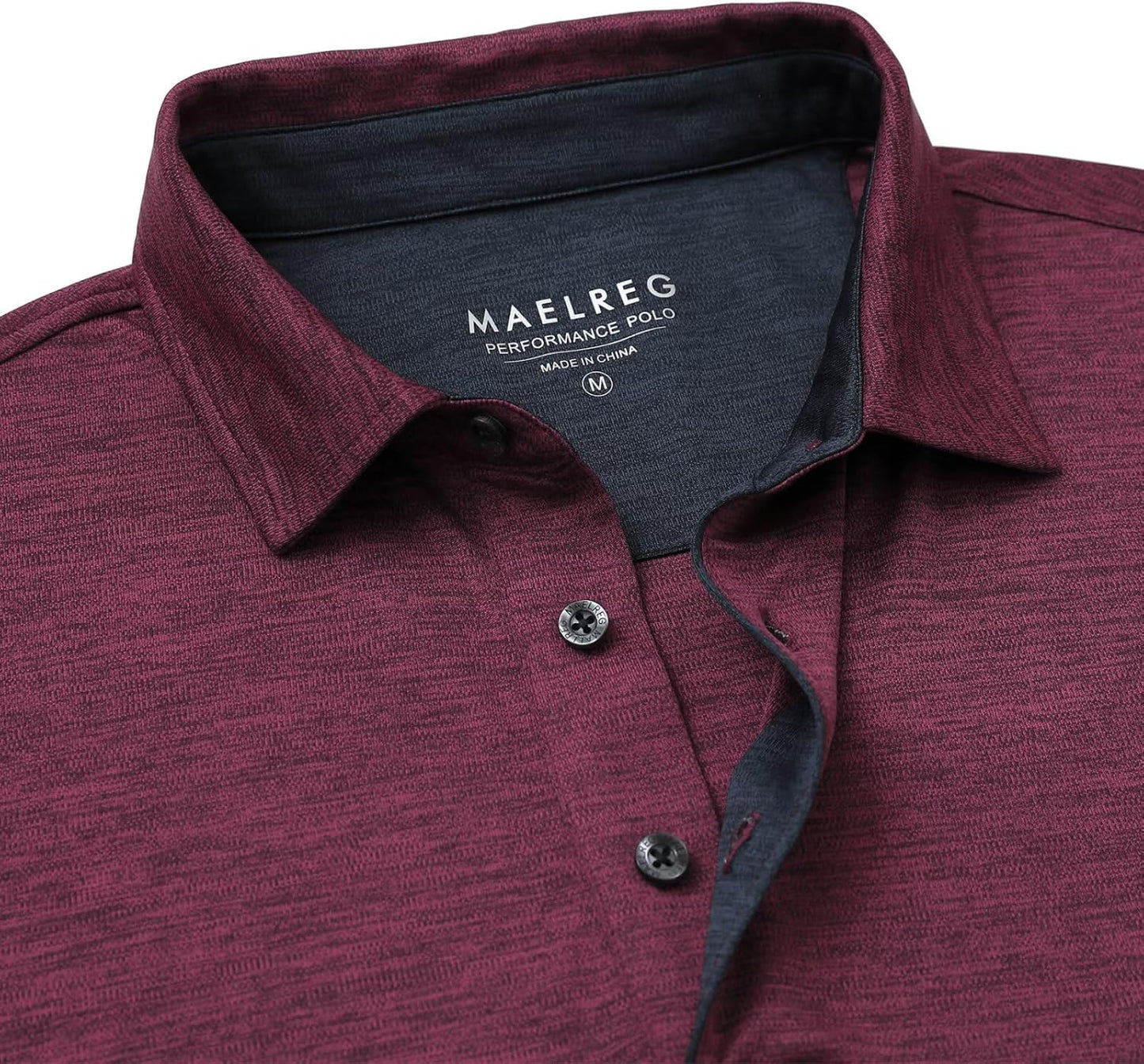 M MAELREG Golf Shirts for Men Short Sleeve Dry Fit Casual Striped Performance Moisture Wicking Collared Mens Polo Shirts