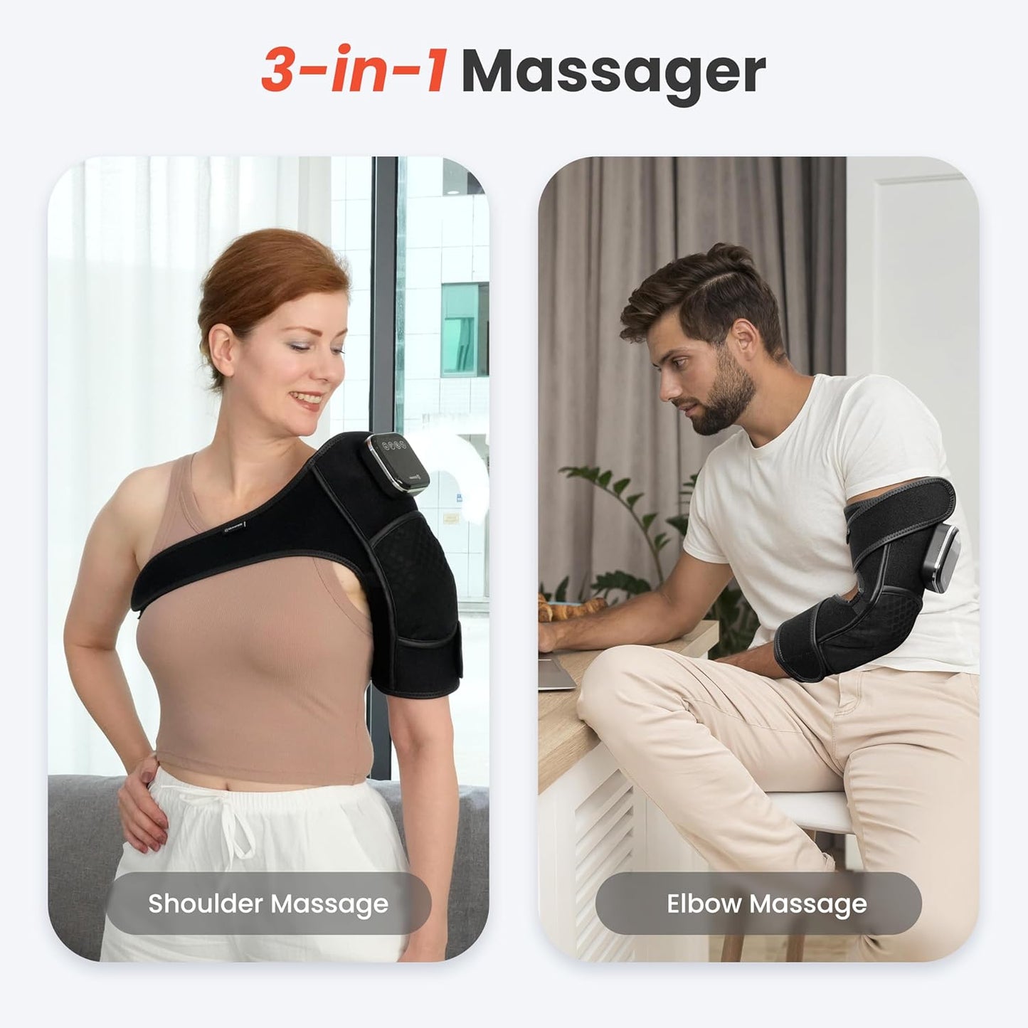 COMFIER Cordless Knee Massager with Heat & Vibration,Heated Knee Brace Wrap for Arthritis, Graphene Knee Heating Pad for Knee Pain, Electric Knee Support, Gifts for Men Women (1 Pack)