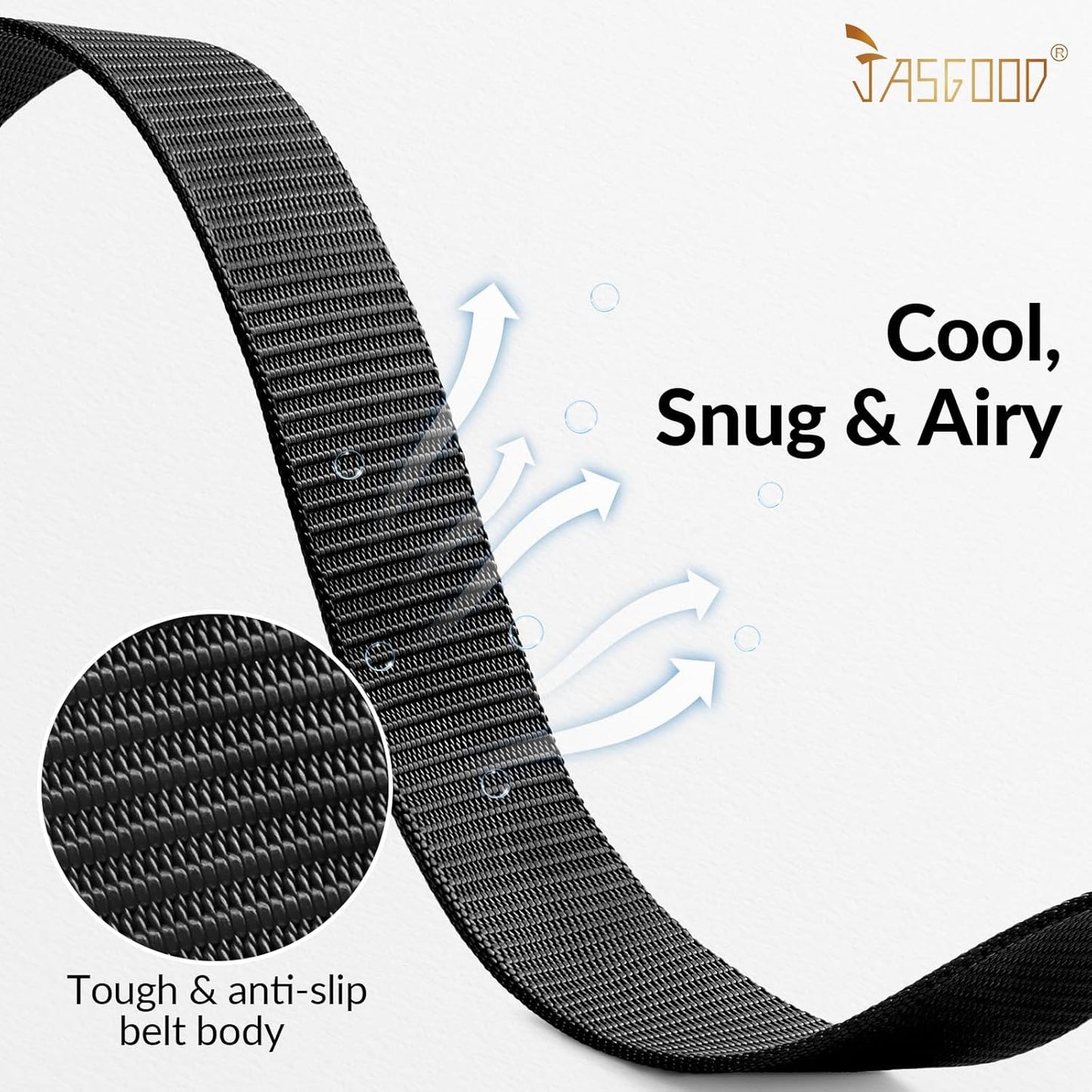 JASGOOD Nylon Canvas Breathable Military Tactical Men Waist Belt With Plastic Buckle