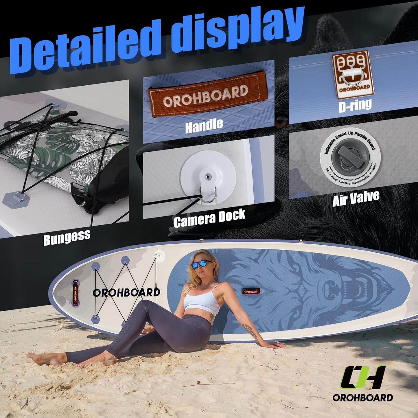 10’6/11’6 Inflatable Stand Up Paddle Board with Premium Paddleboards Accessories, Wide Stable Designed SUP Paddleboard for Adults & Youth.