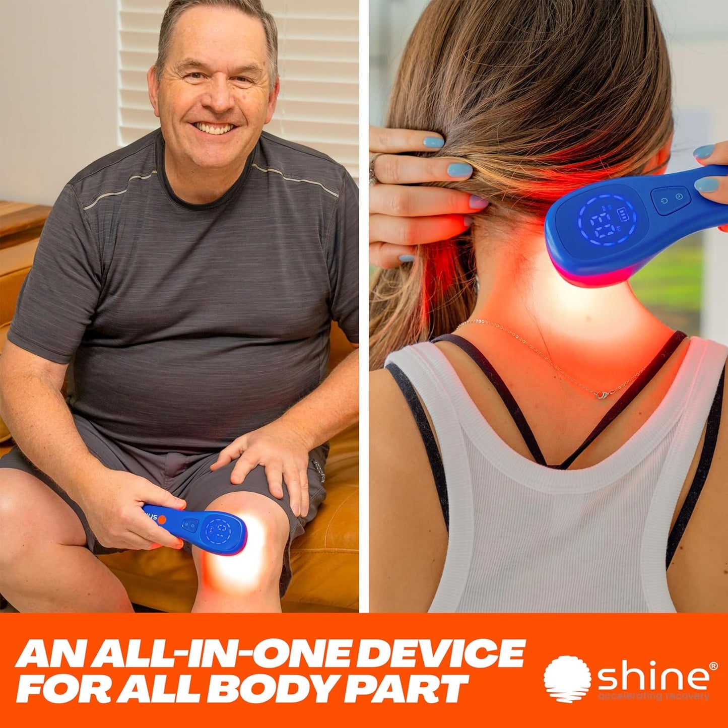Red Light Therapy for Body - Clinical Grade Red Light Therapy Plus Infrared Light Therapy - LED Light Dual Wavelength 660/850nm. Joint and Muscle Infrared Red Light Therapy Device High Power by SHINE
