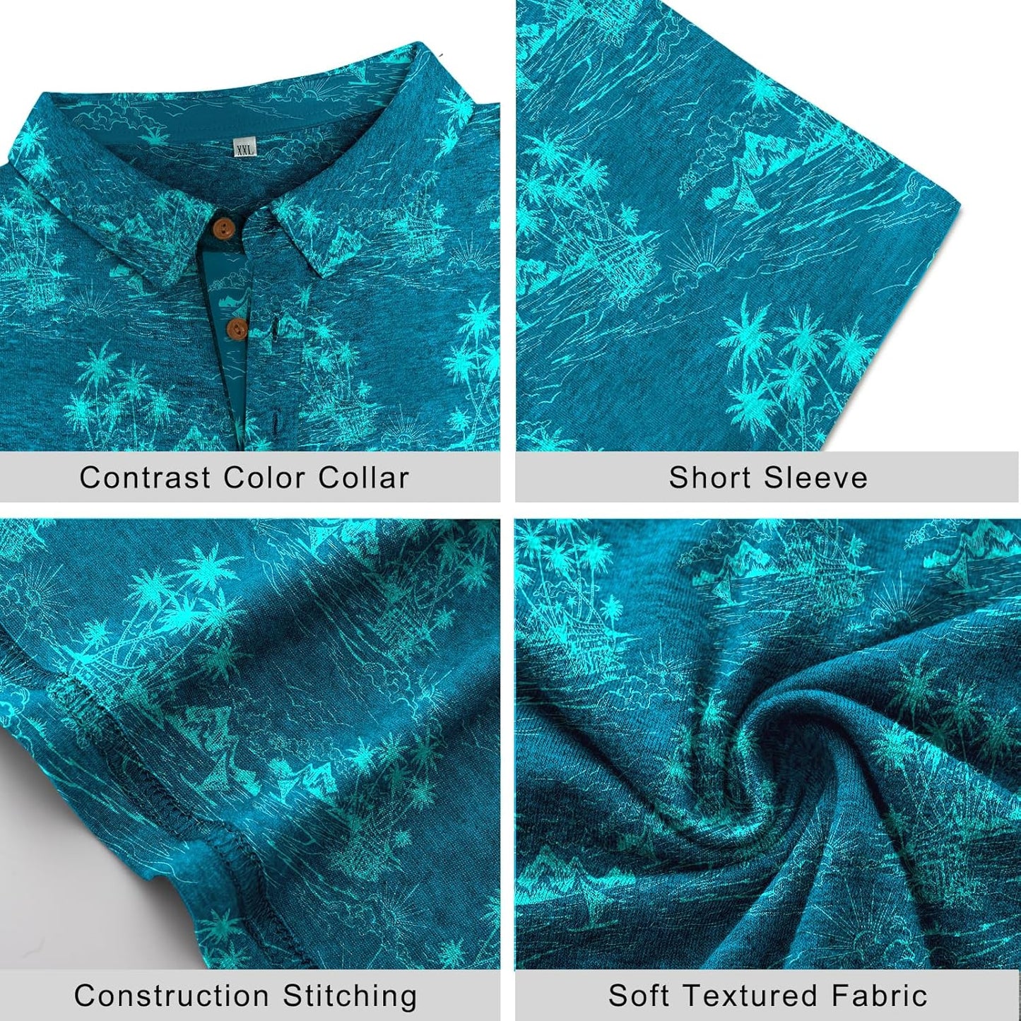 PEGENO Mens Polo Shirts Short Sleeve Casual Cotton Golf Shirts Performance Polo Shirts for Men