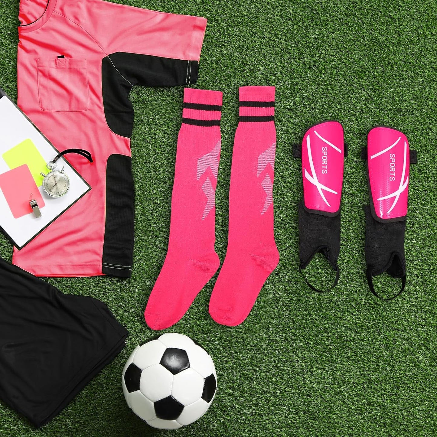 Soccer Shin Guards and Socks Kids Youth Lightweight Soccer Pads Defender with Ankle Protection Ski Shin Guards Football Equipment for Age 4-14 Toddler Boys Girls Teens