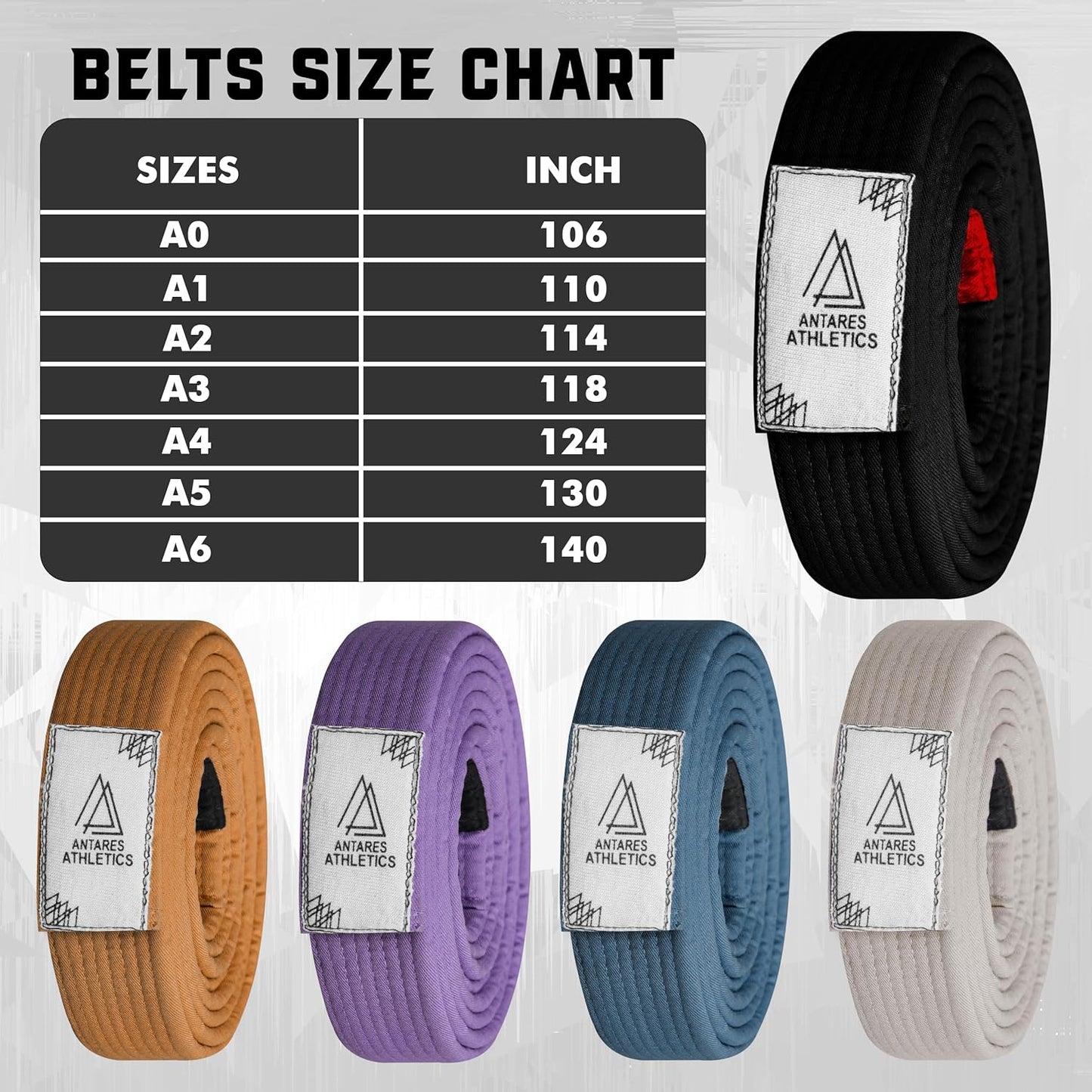 Vintage Series BJJ Belt for Men & Women Brazilian Jiu Jitsu Belt for Jiu Jitsu Gi